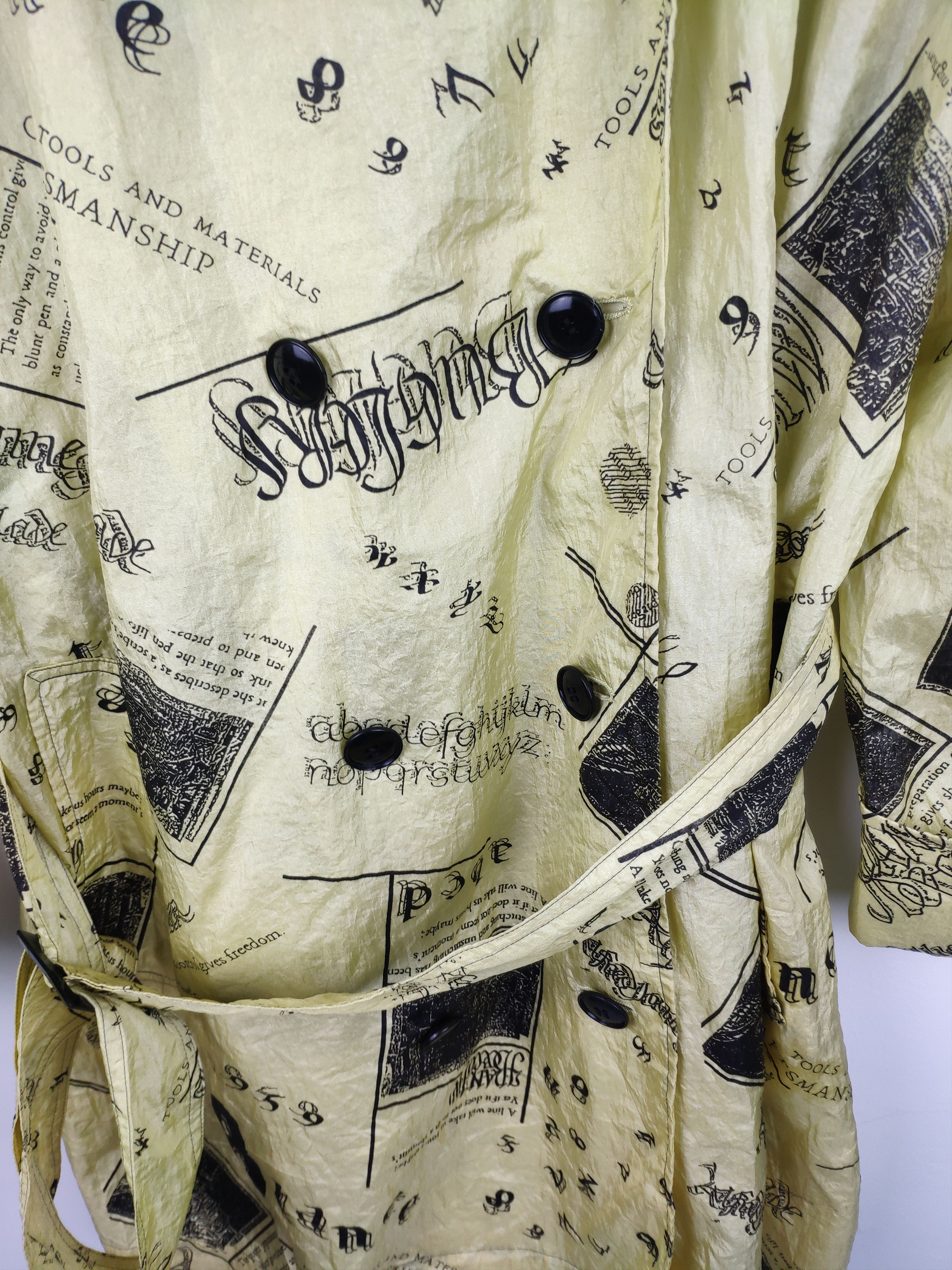 Designer Steal 💥 Vintage Double Breasted Trench Coat Full Printed Size L / US 10 / IT 46 - 6 Thumbnail