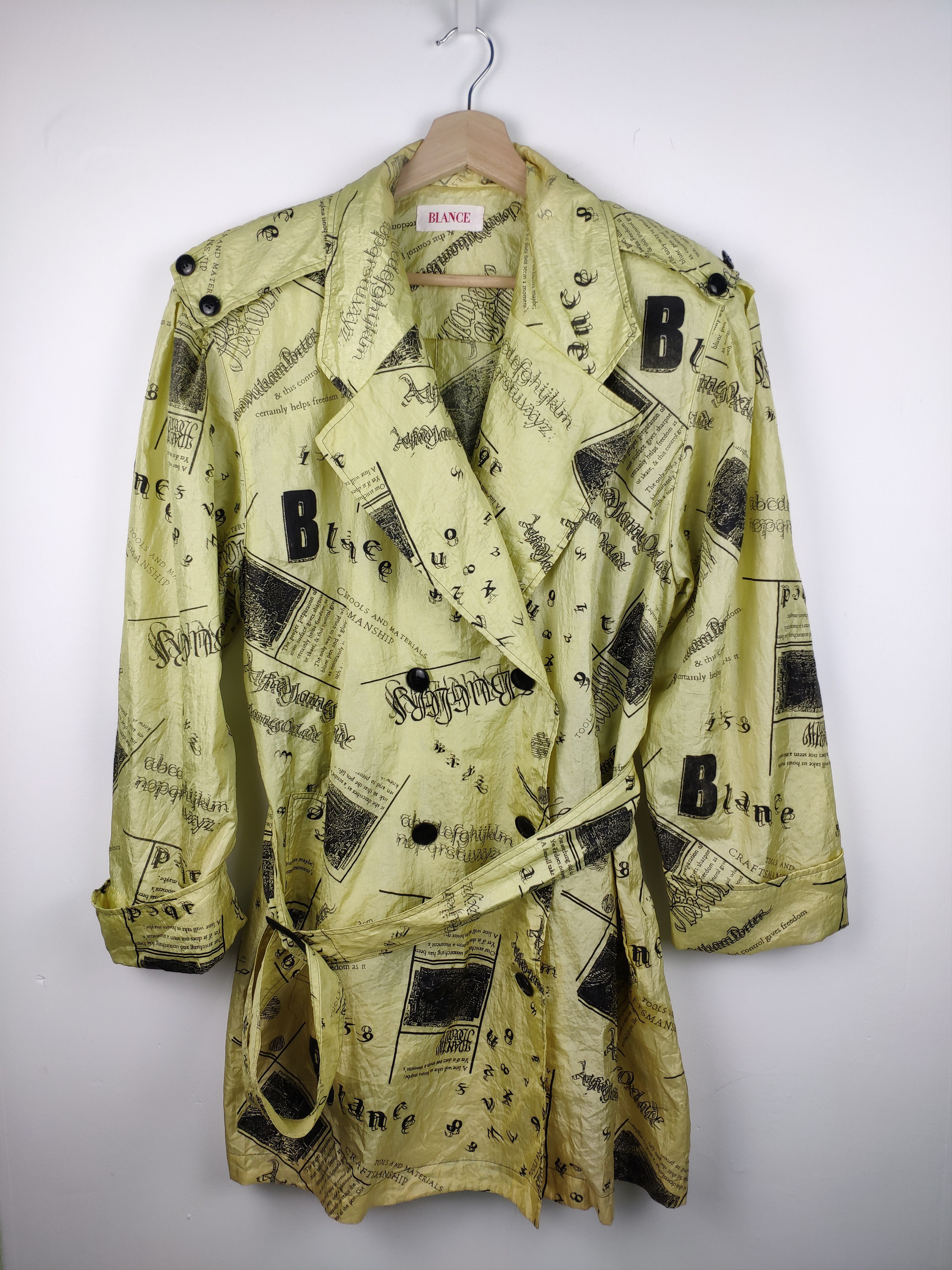 Designer Steal 💥 Vintage Double Breasted Trench Coat Full Printed Size L / US 10 / IT 46 - 1 Thumbnail
