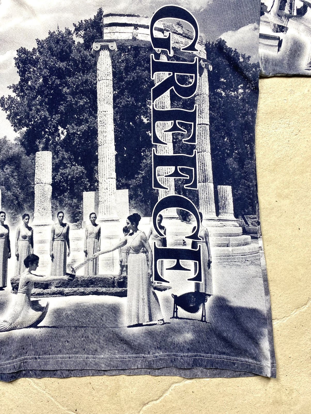 Vintage Rare! 80-90’s Vintage Greece Graphic Tee Shirt Hype Y2K Size US XL / EU 56 / 4 - 5 Thumbnail