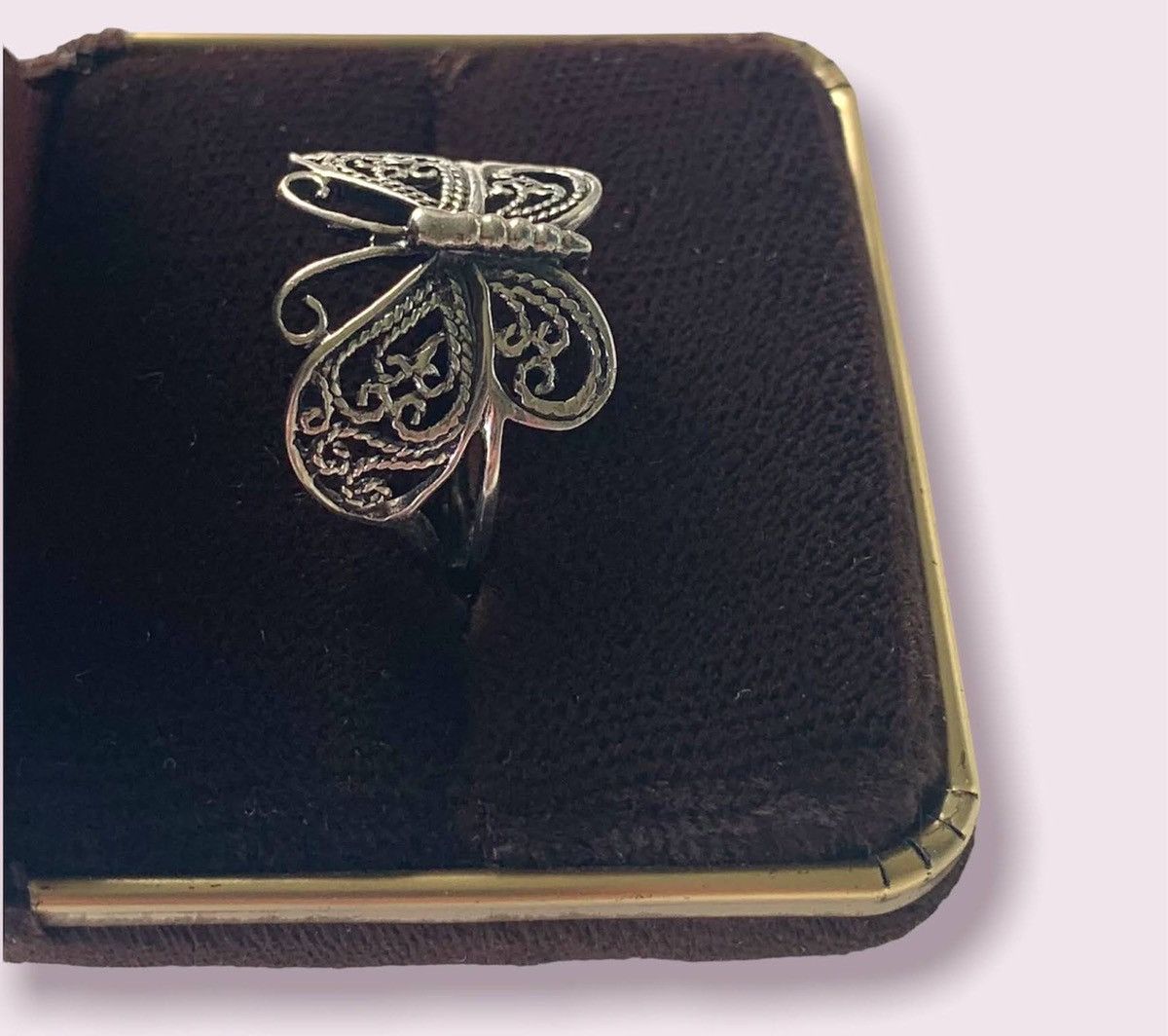 Vintage Big Silver Butterfly Ring Vintage 925 + Gift Box Size ONE SIZE - 4 Thumbnail