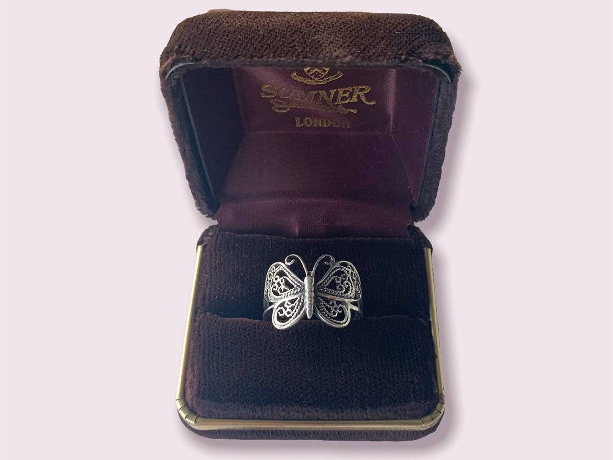 Vintage Big Silver Butterfly Ring Vintage 925 + Gift Box Size ONE SIZE - 5 Thumbnail