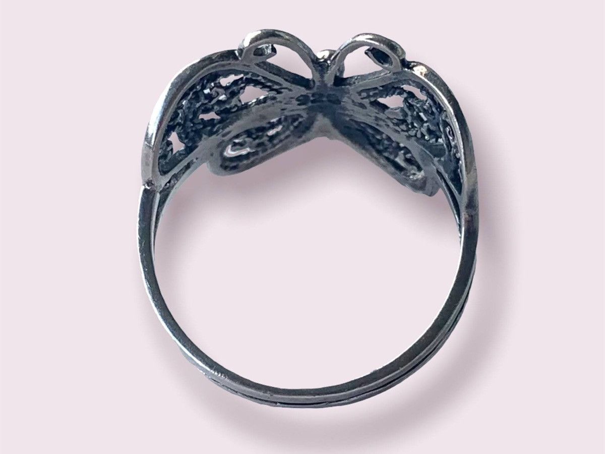 Vintage Big Silver Butterfly Ring Vintage 925 + Gift Box Size ONE SIZE - 6 Thumbnail