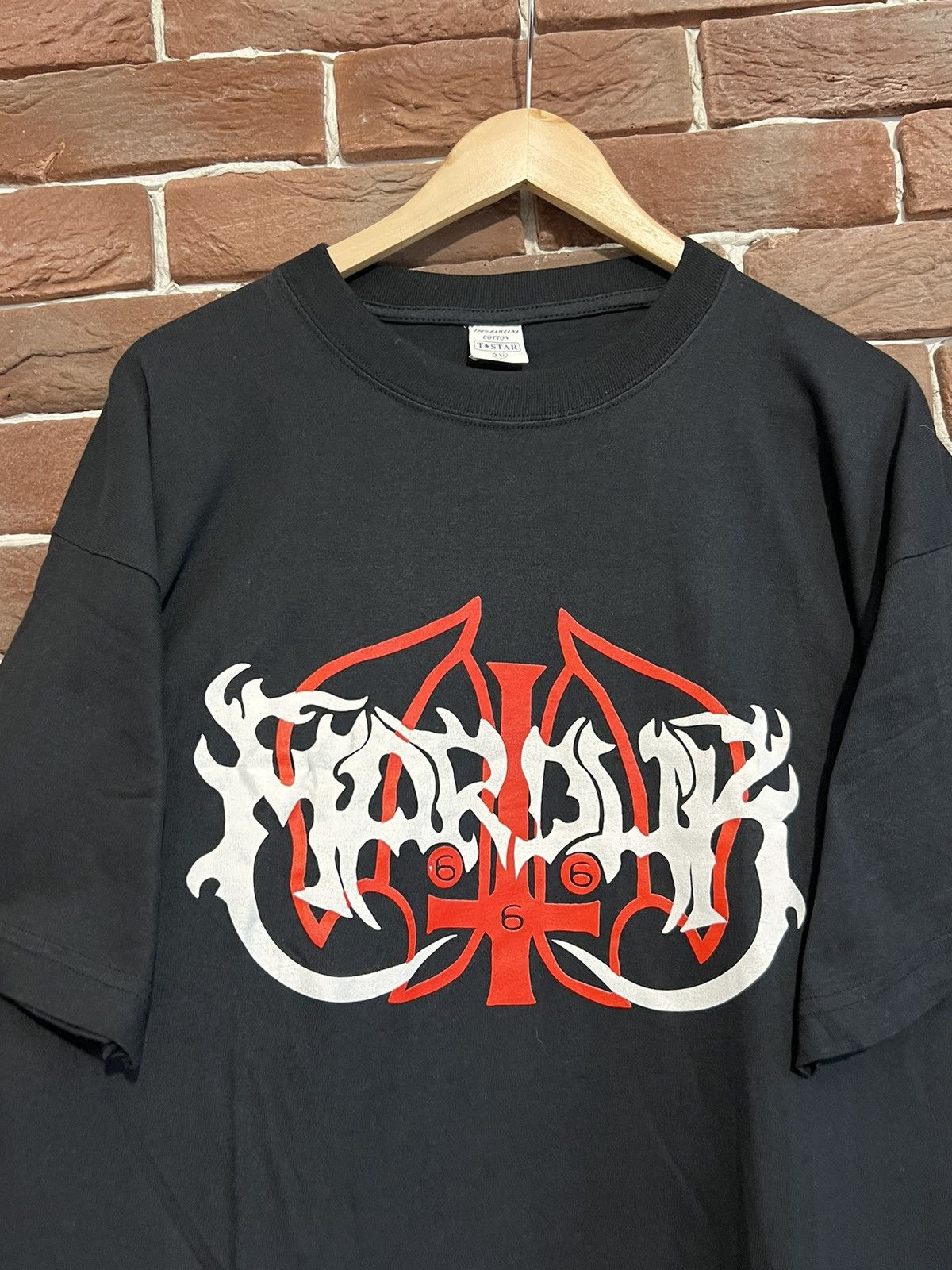 Band Tees Rare 90s Marduk LOgo Vintage Black Metal Band Tour Tshirt Size US XL / EU 56 / 4 - 3 Thumbnail