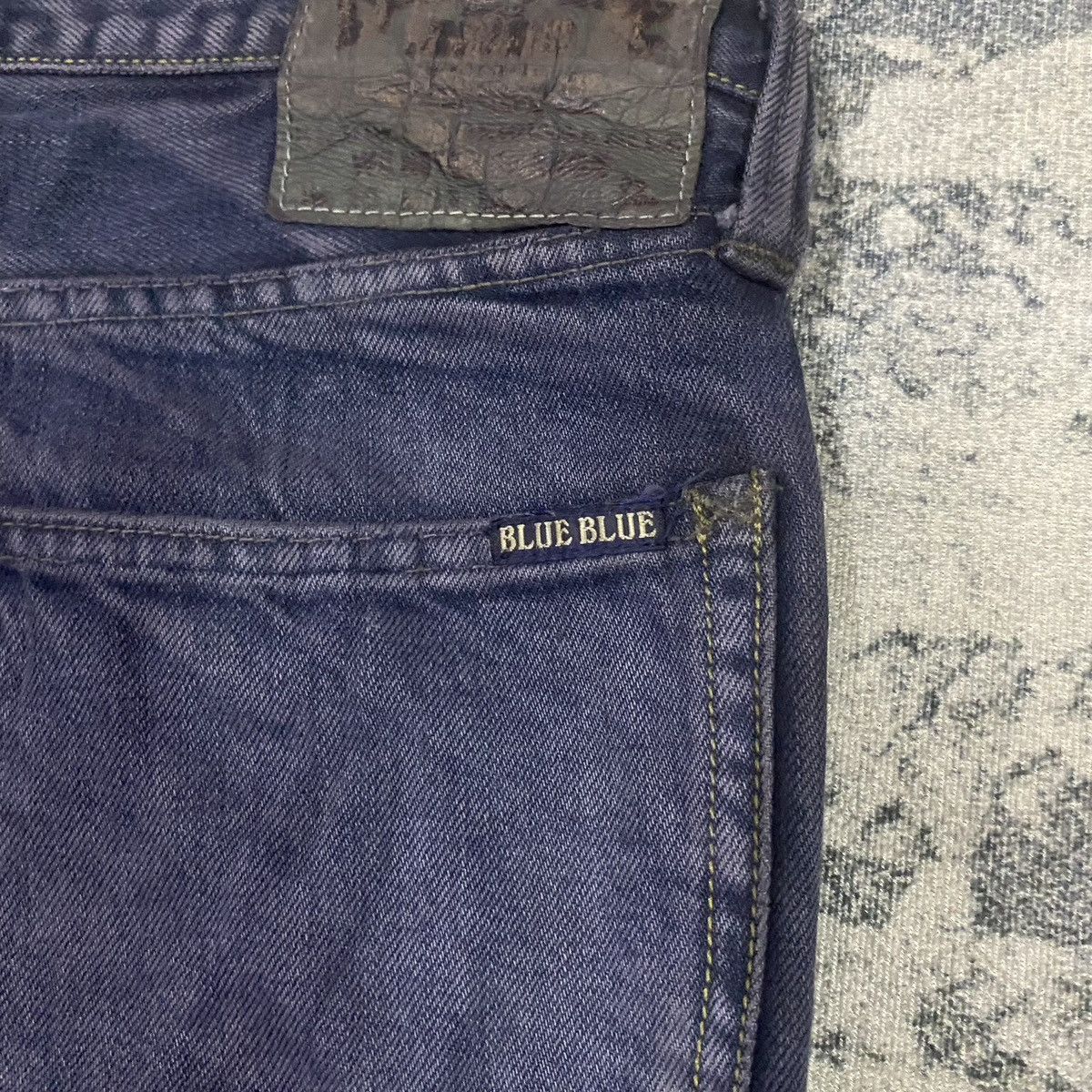 Blue Blue Japan × Japanese Brand × Vintage Vintage Blue Blue Japan Faded Denim Jeans Size US 32 / EU 48 - 13 Thumbnail
