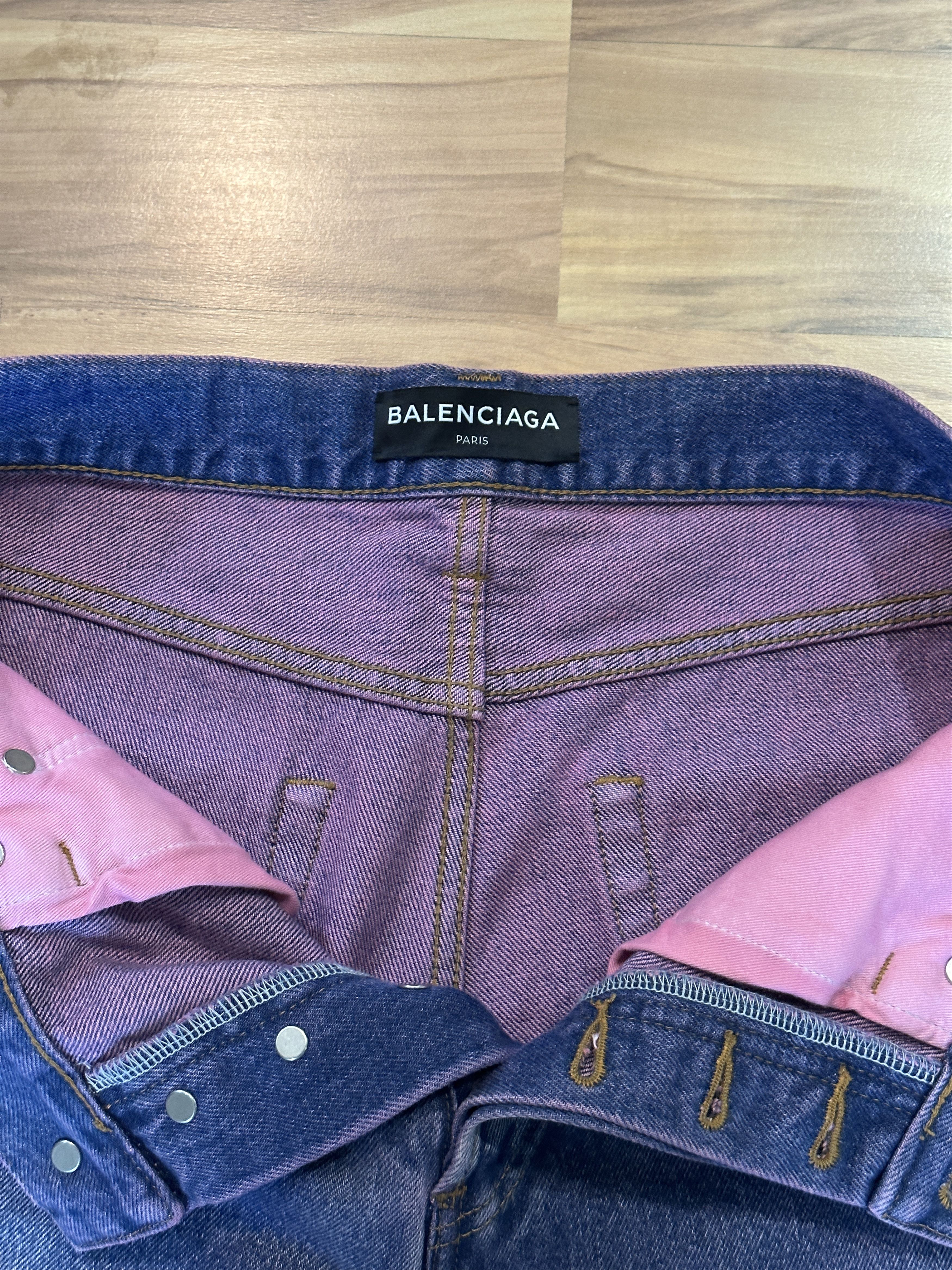 Balenciaga Balenciaga Pink Overdye Blue Denim Size US 30 / EU 46 - 4 Thumbnail