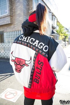 NEW VTG 90's CHICAGO BULLS NBA THROWBACK PRO/PLAYER BUBBLE GOOSE DOWN JACKET  L