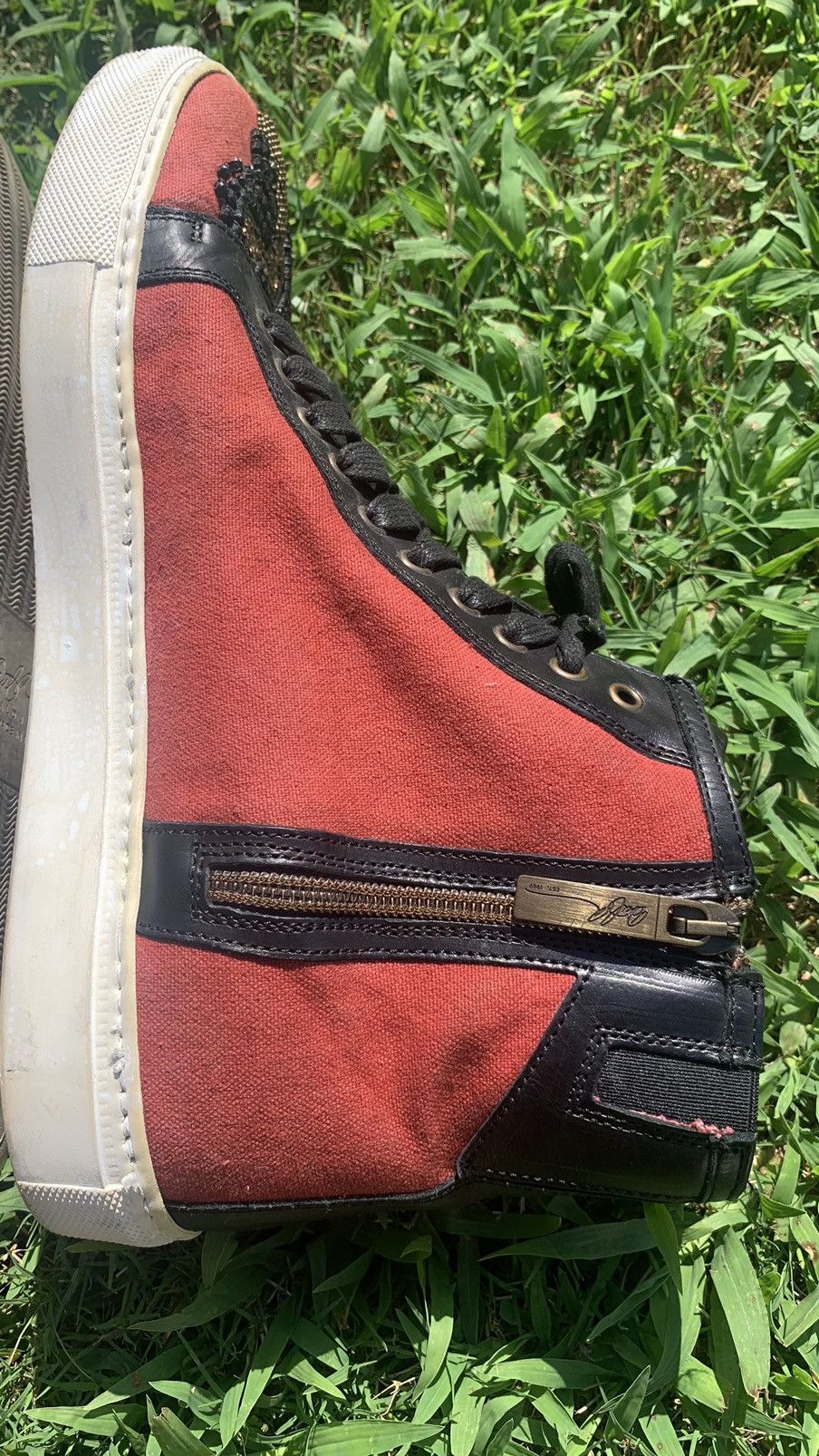 Donald Pliner Donald J Pliner Signature Lajos Snake-Beaded Hi Top Sneaker Size US 10 / EU 43 - 5 Thumbnail