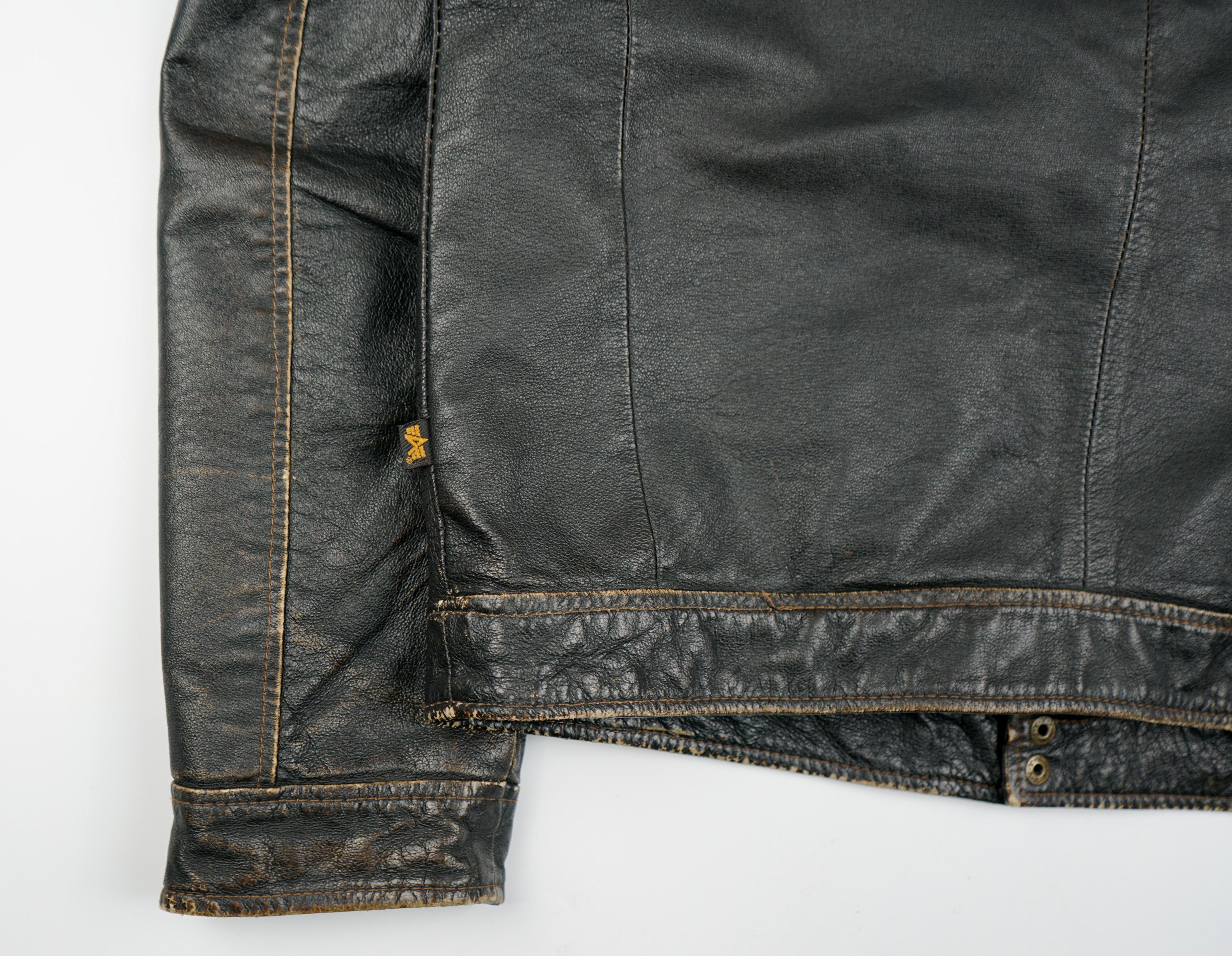 Alpha Industries × Vintage 90s Alpha Industries Leather Jacket Size US M / EU 48-50 / 2 - 18 Thumbnail