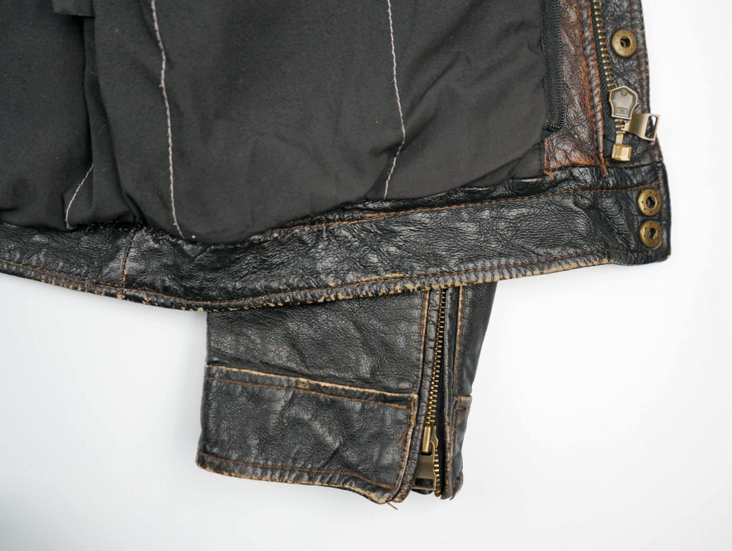 Alpha Industries × Vintage 90s Alpha Industries Leather Jacket Size US M / EU 48-50 / 2 - 13 Thumbnail