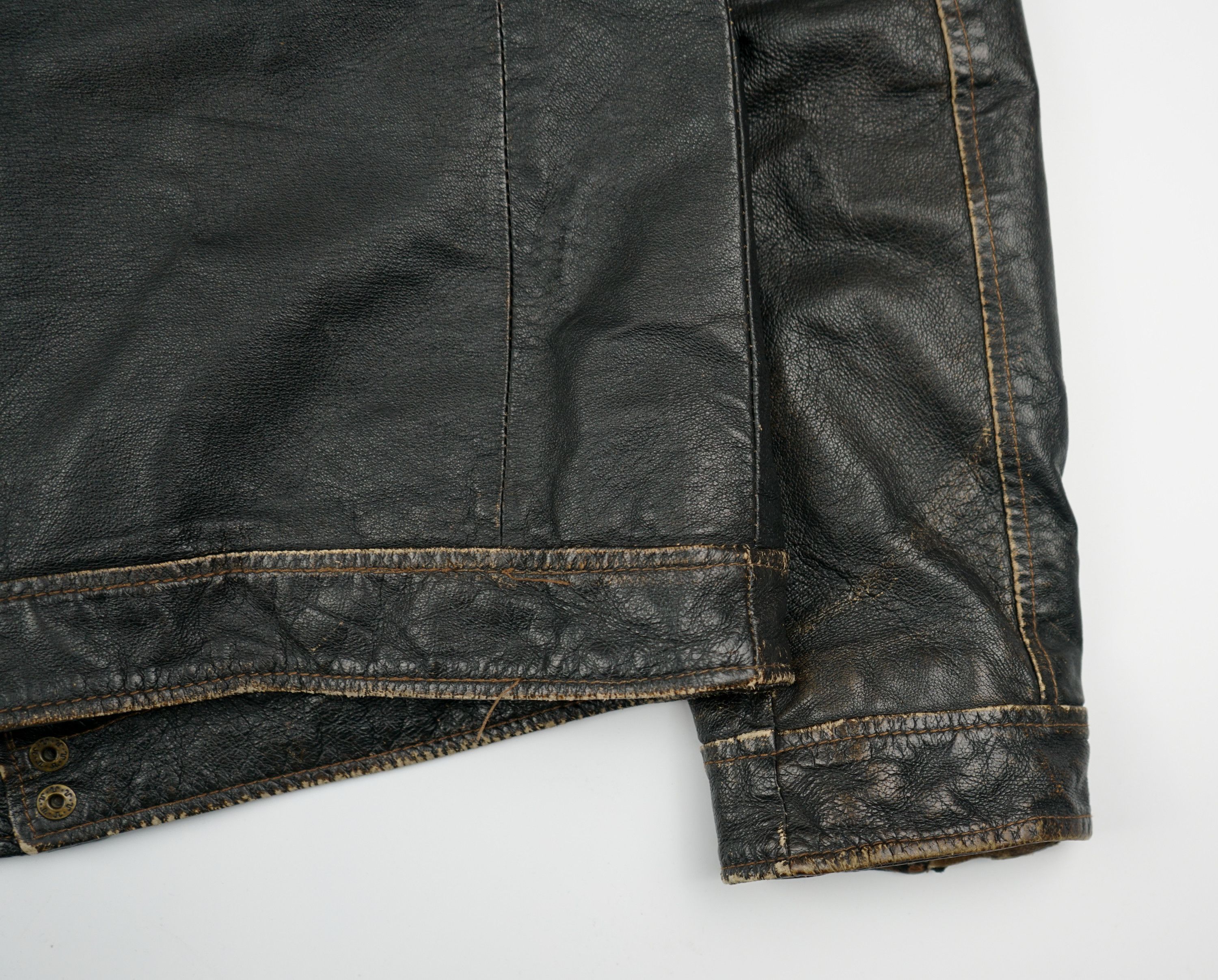 Alpha Industries × Vintage 90s Alpha Industries Leather Jacket Size US M / EU 48-50 / 2 - 19 Thumbnail