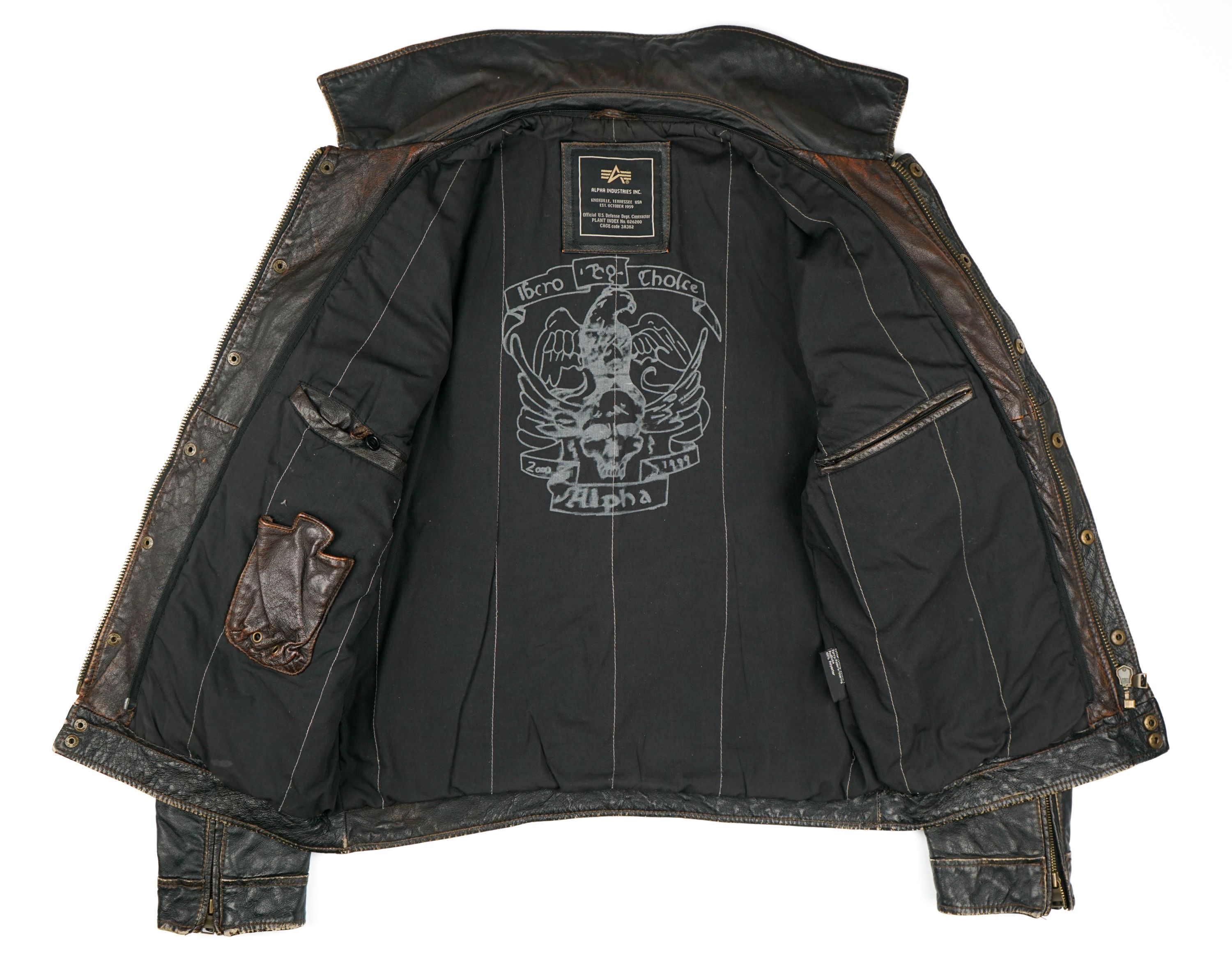 Alpha Industries × Vintage 90s Alpha Industries Leather Jacket Size US M / EU 48-50 / 2 - 14 Thumbnail