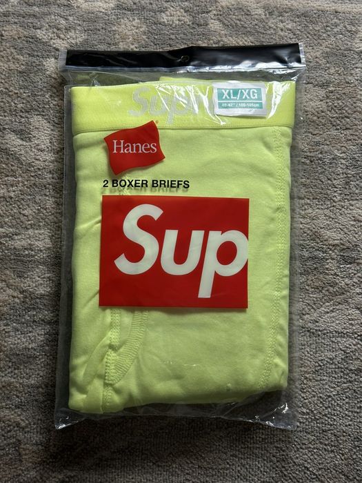 Supreme Hanes Boxer Briefs (2 Pack) Flourescent Yellow