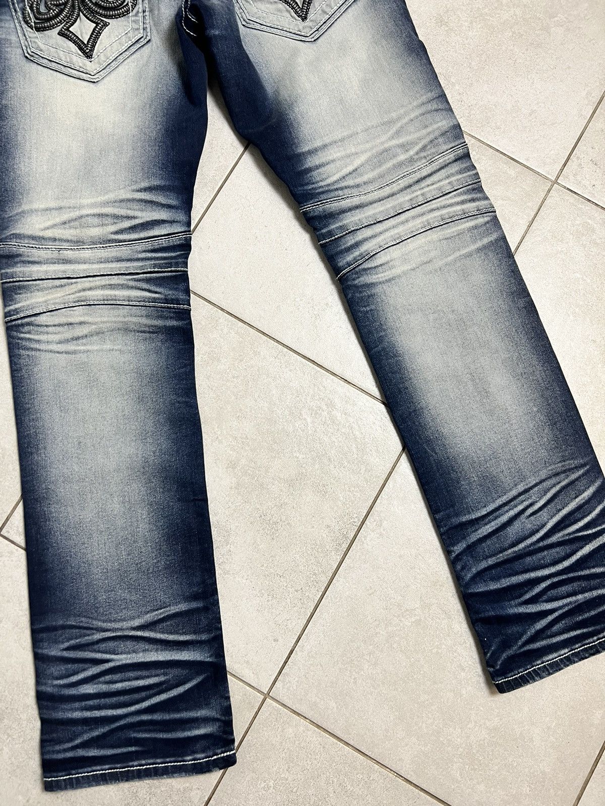 Affliction Rare Vintage Affliction Biker Drip Denim Jeans Pants USA 32 Size US 32 / EU 48 - 5 Thumbnail