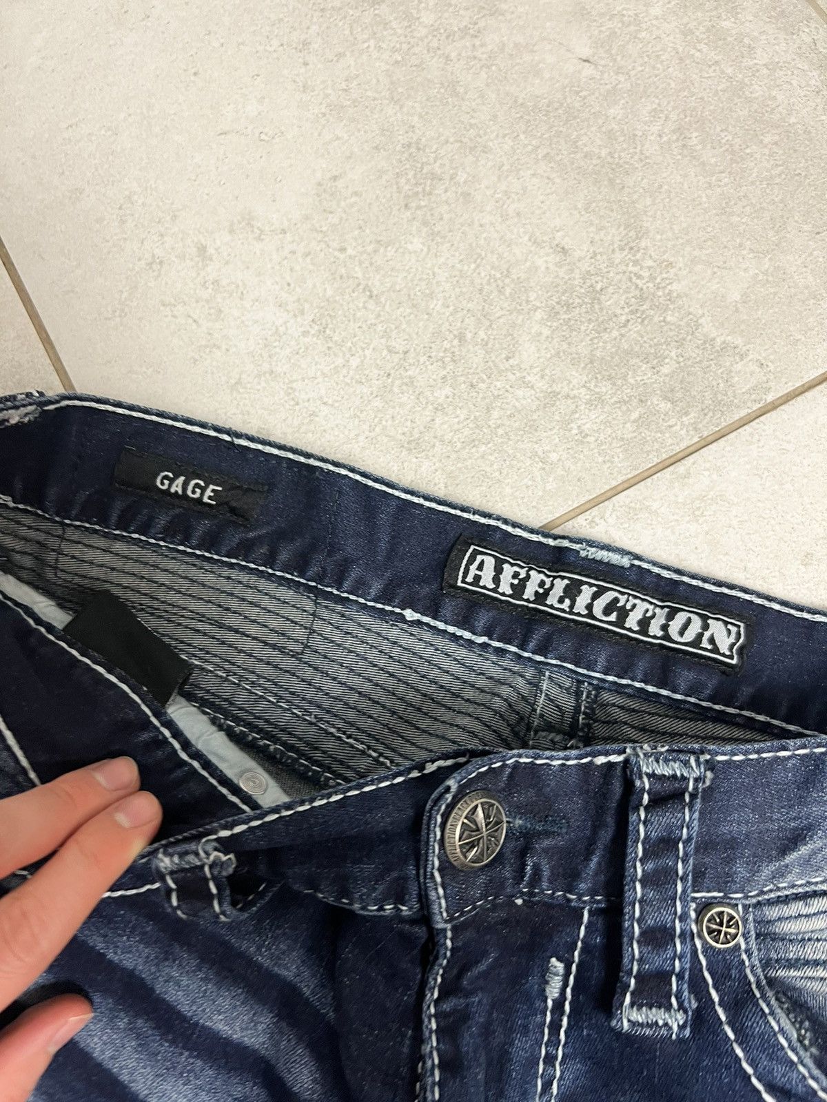 Affliction Rare Vintage Affliction Biker Drip Denim Jeans Pants USA 32 Size US 32 / EU 48 - 6 Thumbnail
