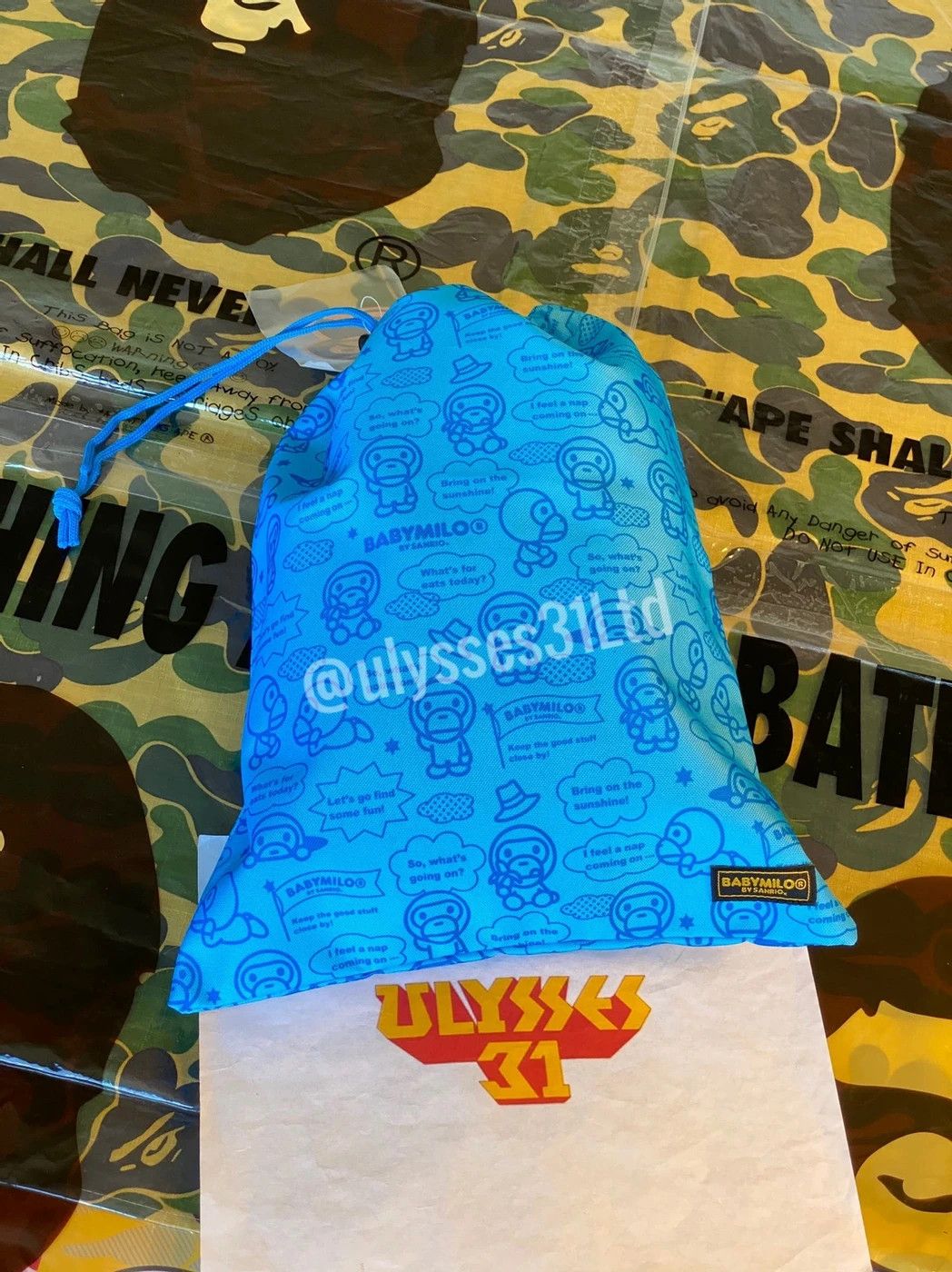 Bape Bape Baby Milo Drawstring Bag Size ONE SIZE - 1 Thumbnail