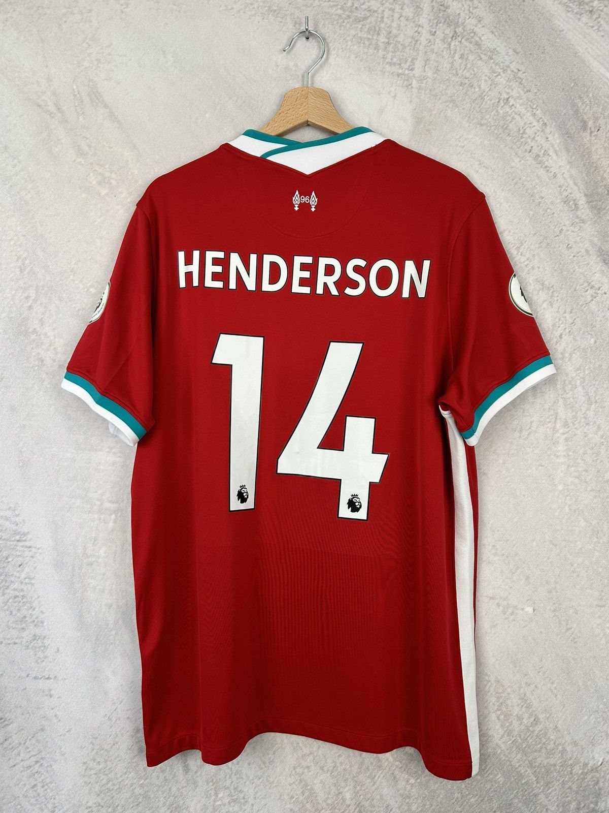 Image of Liverpool Fc Soccer Jersey 14 Henderson Football in Red, Men's (Size XL)