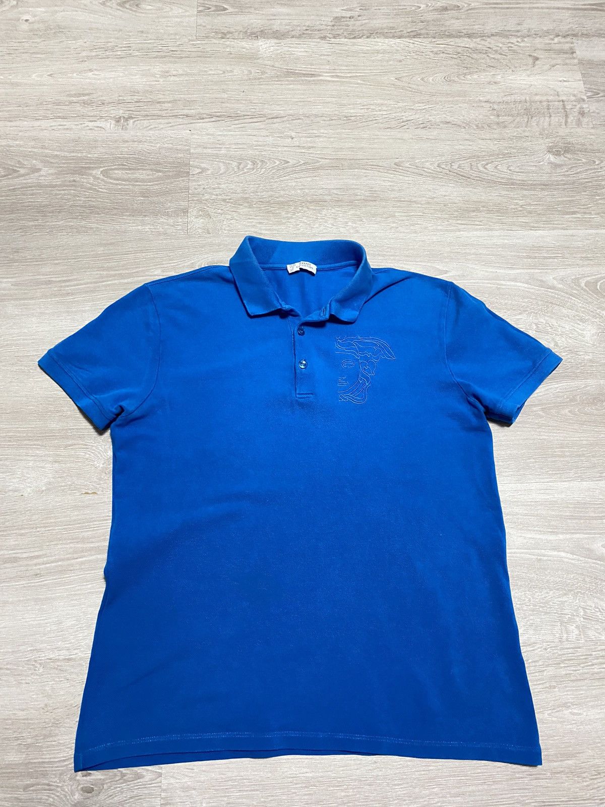 Versace Vintage Versace Polo sz M Blue Size US M / EU 48-50 / 2 - 2 Thumbnail