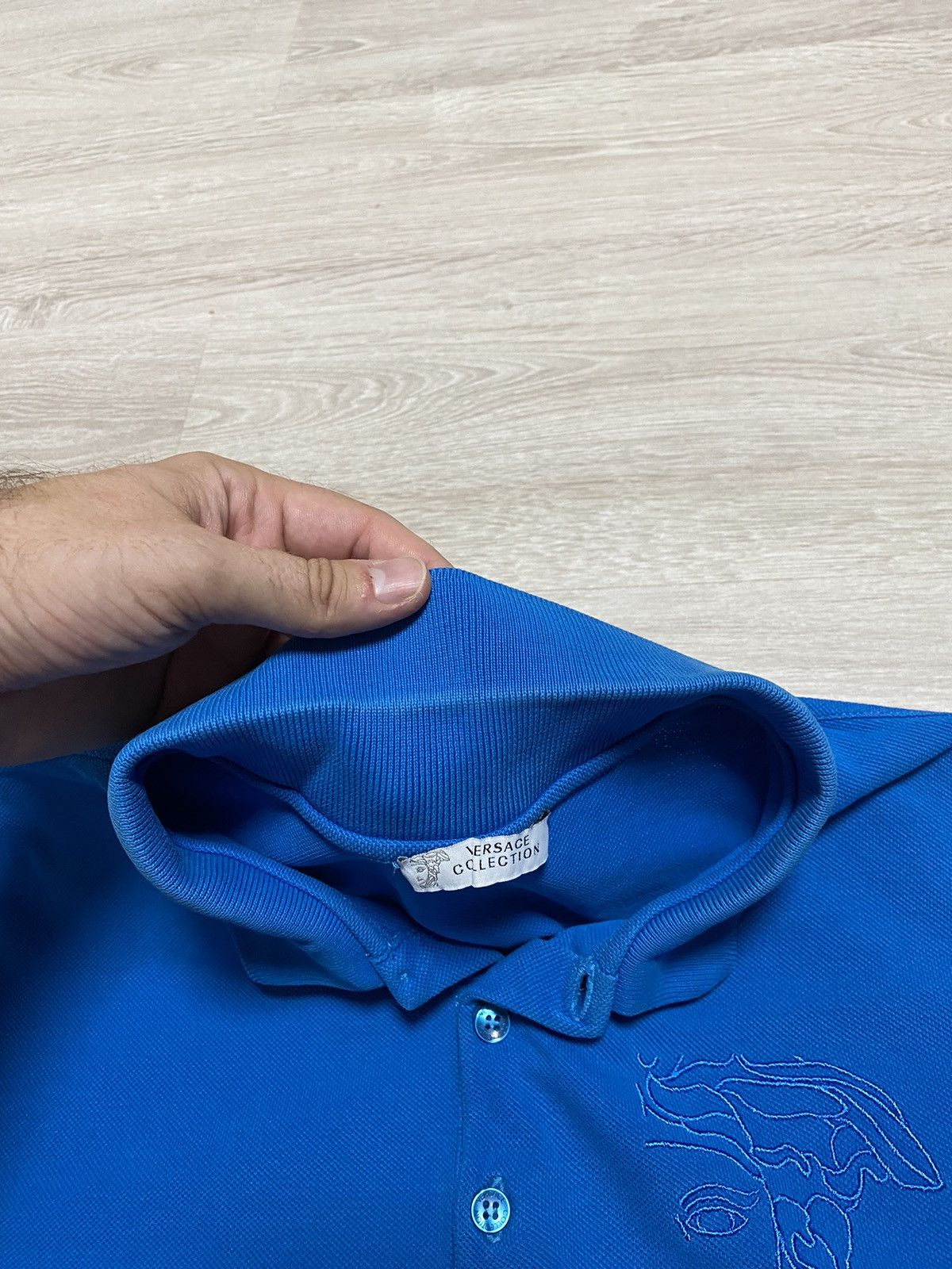 Versace Vintage Versace Polo sz M Blue Size US M / EU 48-50 / 2 - 6 Thumbnail