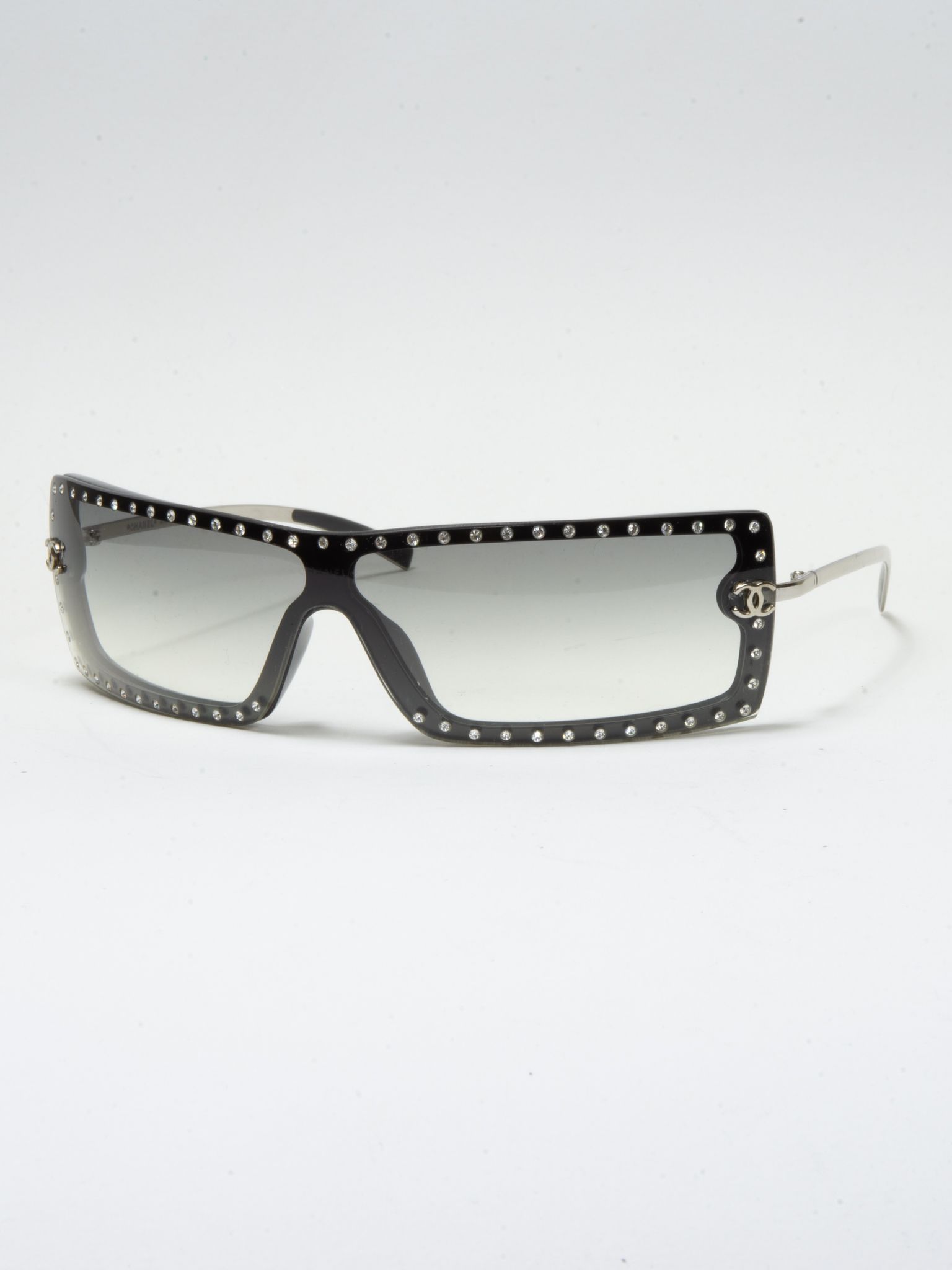 Vintage Chanel Clear Grey Tinted Sunglasses Rhinestone Glasses | Tokyo  Roses Vintage