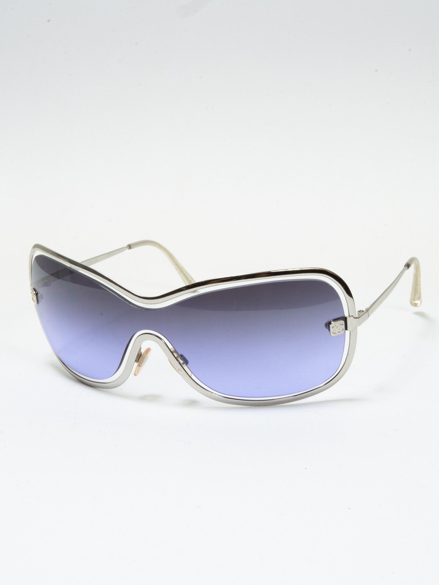 image of Chanel Vintage Purple Sunglasses With Metal Frame, Women's