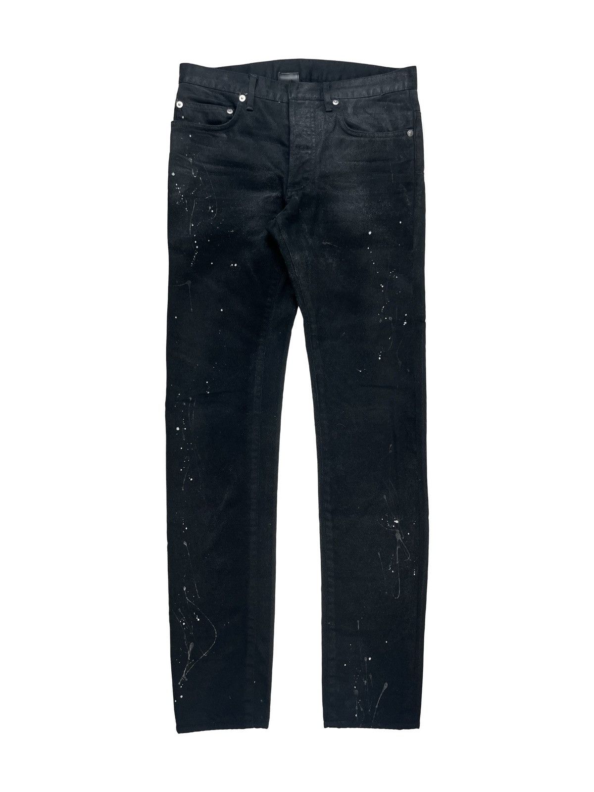 Dior Dior Homme Waxed Paint Splatter Denim Jeans Black | Grailed
