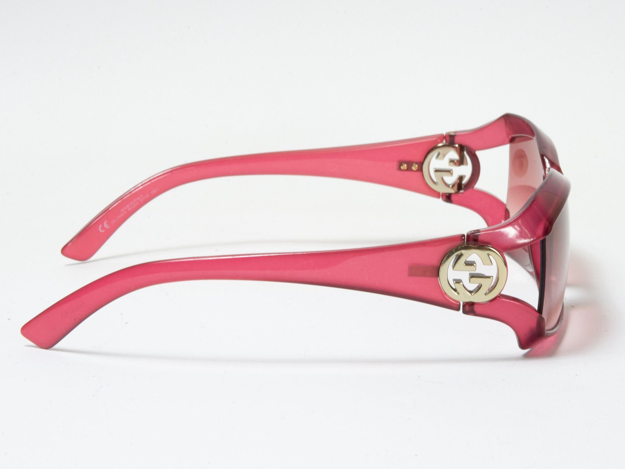 Gucci VINTAGE RED SUNGLASSES WITH GOLDEN LOGOS Size ONE SIZE - 4 Thumbnail