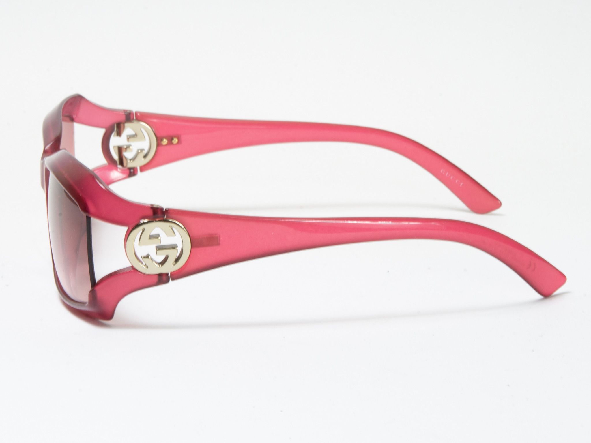 Gucci VINTAGE RED SUNGLASSES WITH GOLDEN LOGOS Size ONE SIZE - 2 Thumbnail