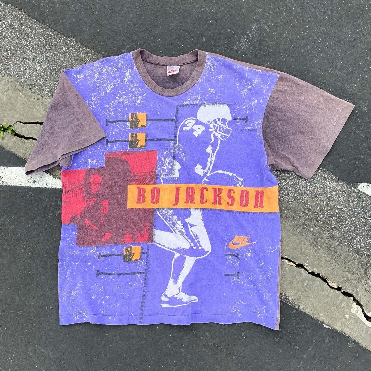 Vintage Crazy Nike Bo Jackson t shirt sun faded 90s Size US XL / EU 56 / 4 - 1 Thumbnail