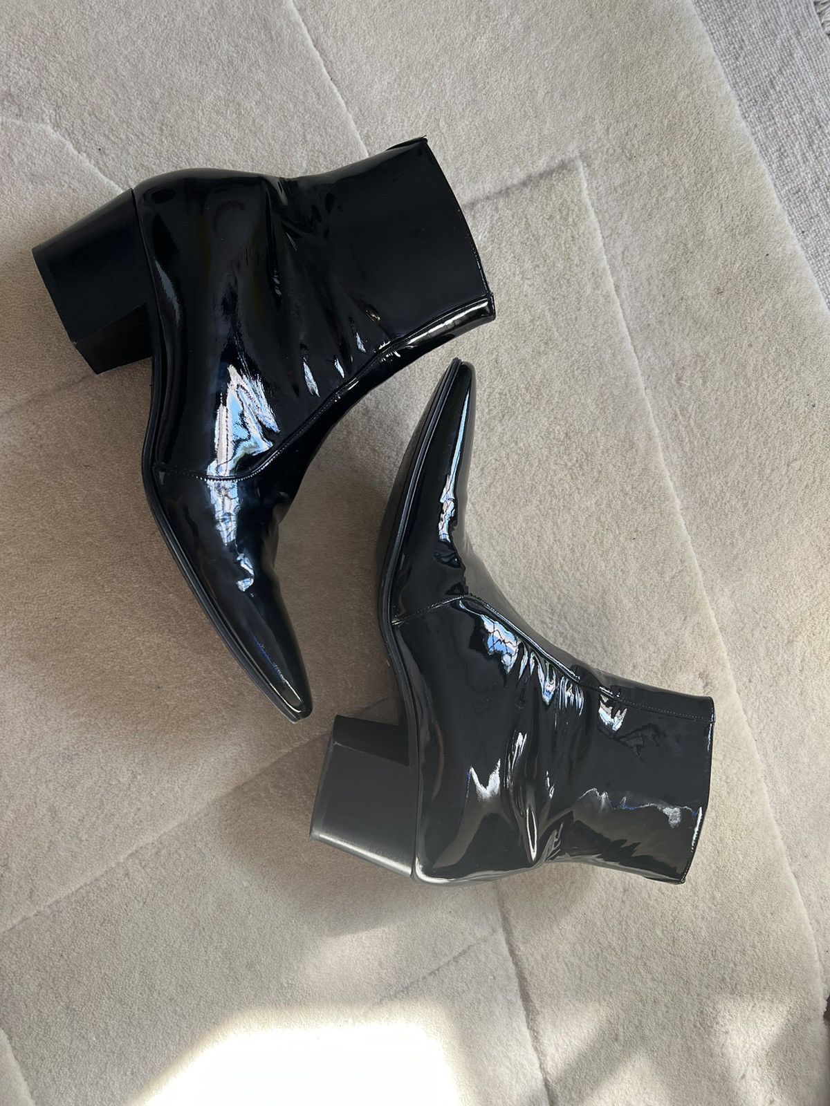 Yves Saint Laurent Men's Wyatt Patent Leather Zip Ankle Yves Saint Laurent Men's Wyatt Patent Leather Zip Ankle