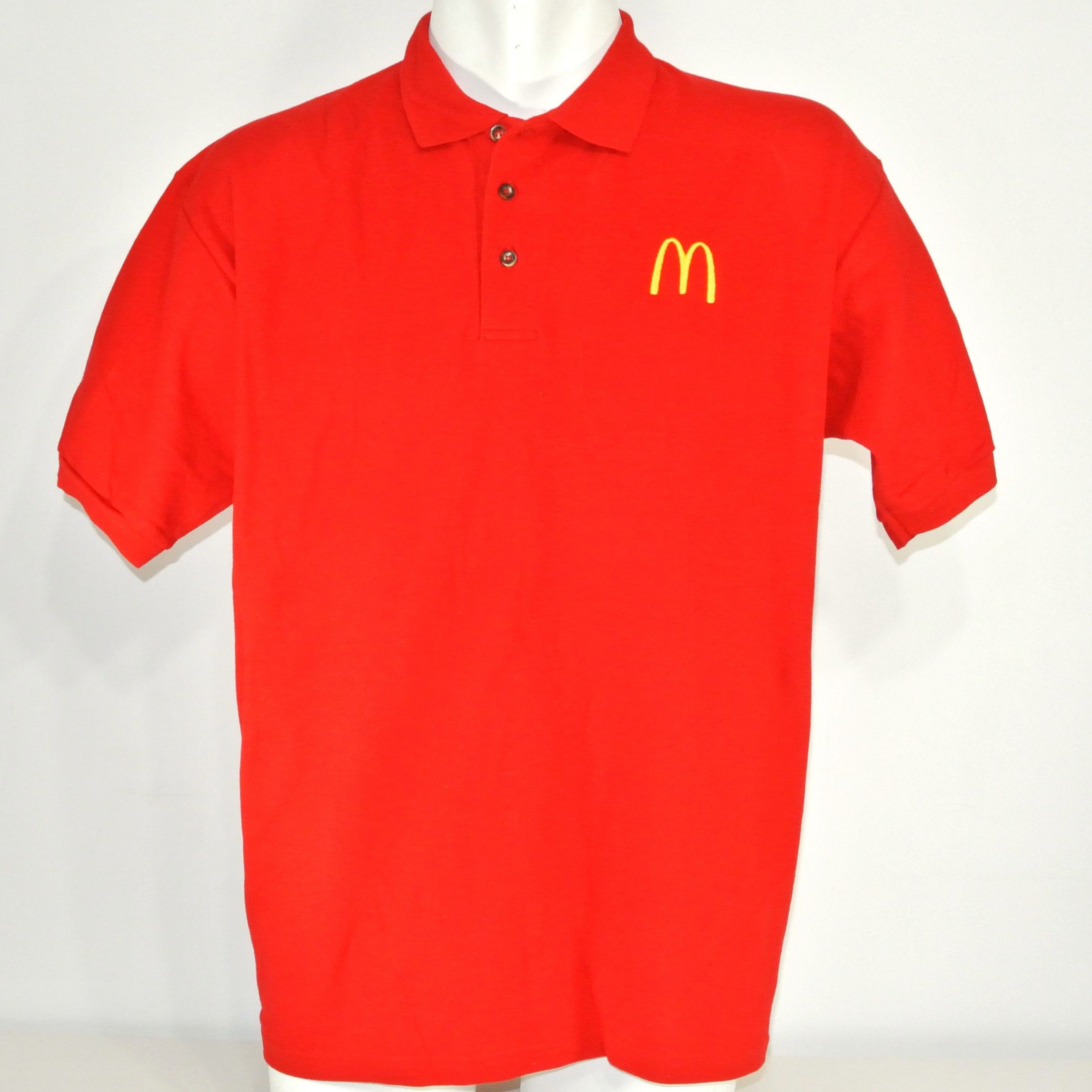 Mando McDONALDS Fast Food Employee Uniform Red Polo Shirt | Grailed