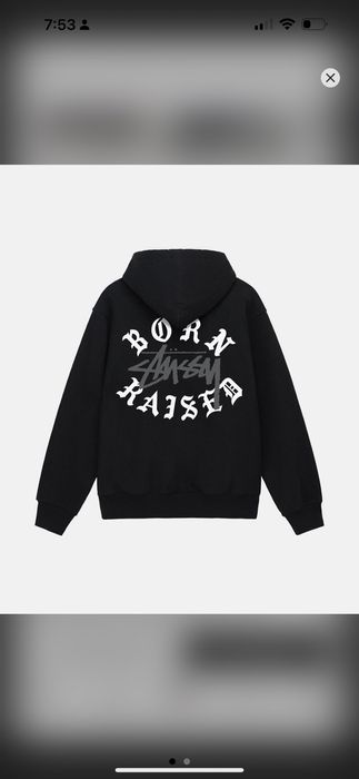 Stussy Stussy & Born x Raised Logo Zip Hoodie SIZE Small | Grailed