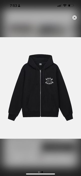 Stussy Stussy & Born x Raised Logo Zip Hoodie SIZE Small | Grailed