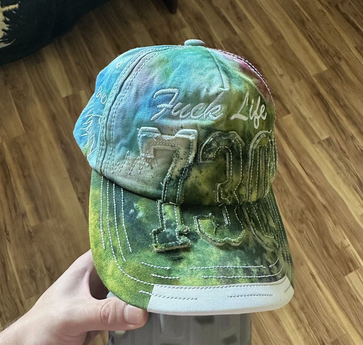 image of Asspizza Hat 730 Fuck Life 2020 White Tie Dye 1 Of 1, Men's