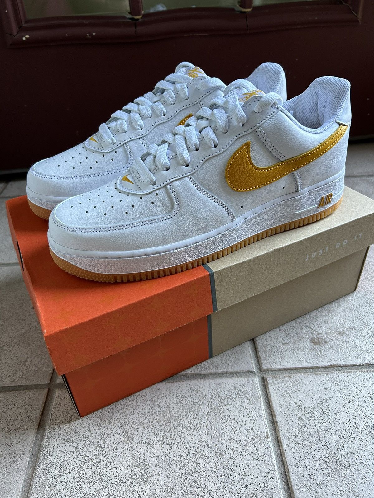 Nike Nike Air Force 1 low white yellow gum sole Grailed