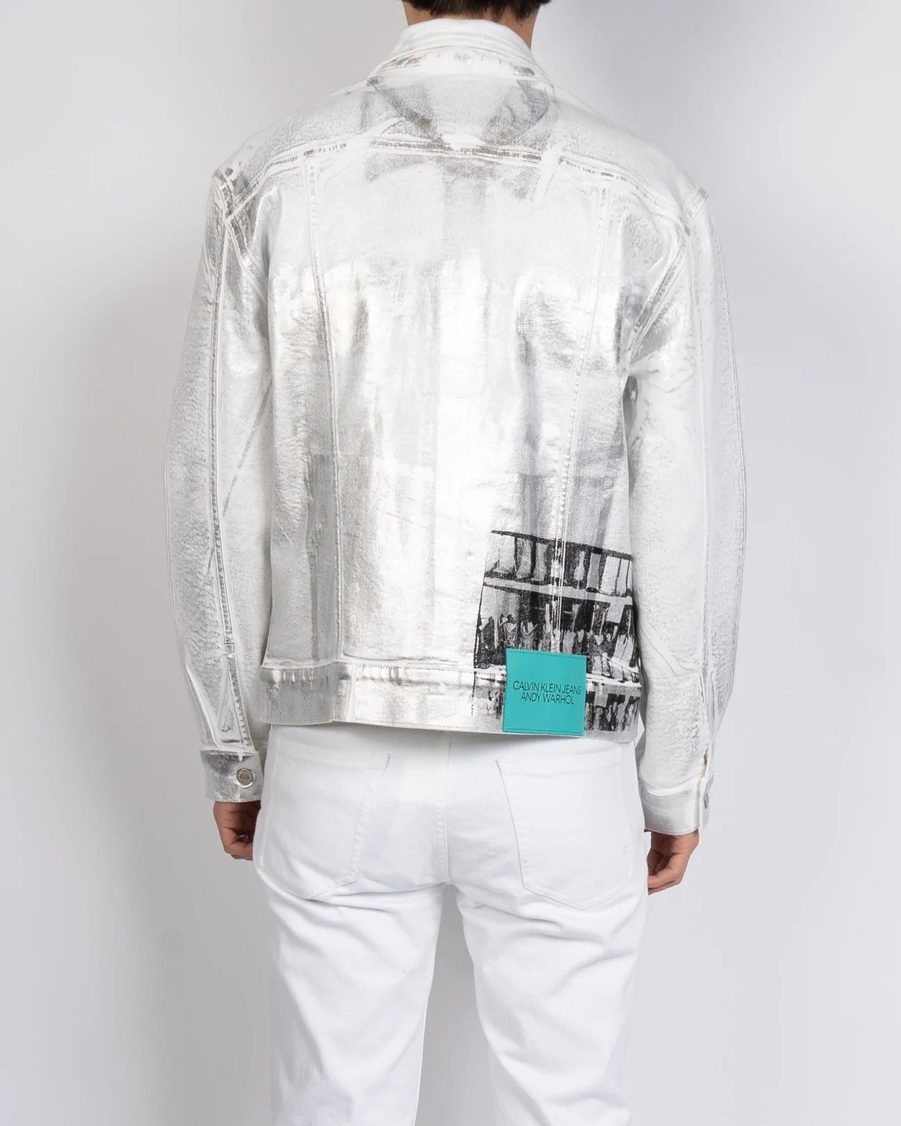 Calvin Klein 205W39NYC × Raf Simons Silver Waxed Warhol Denim Jacket Sample Size US M / EU 48-50 / 2 - 10 Thumbnail