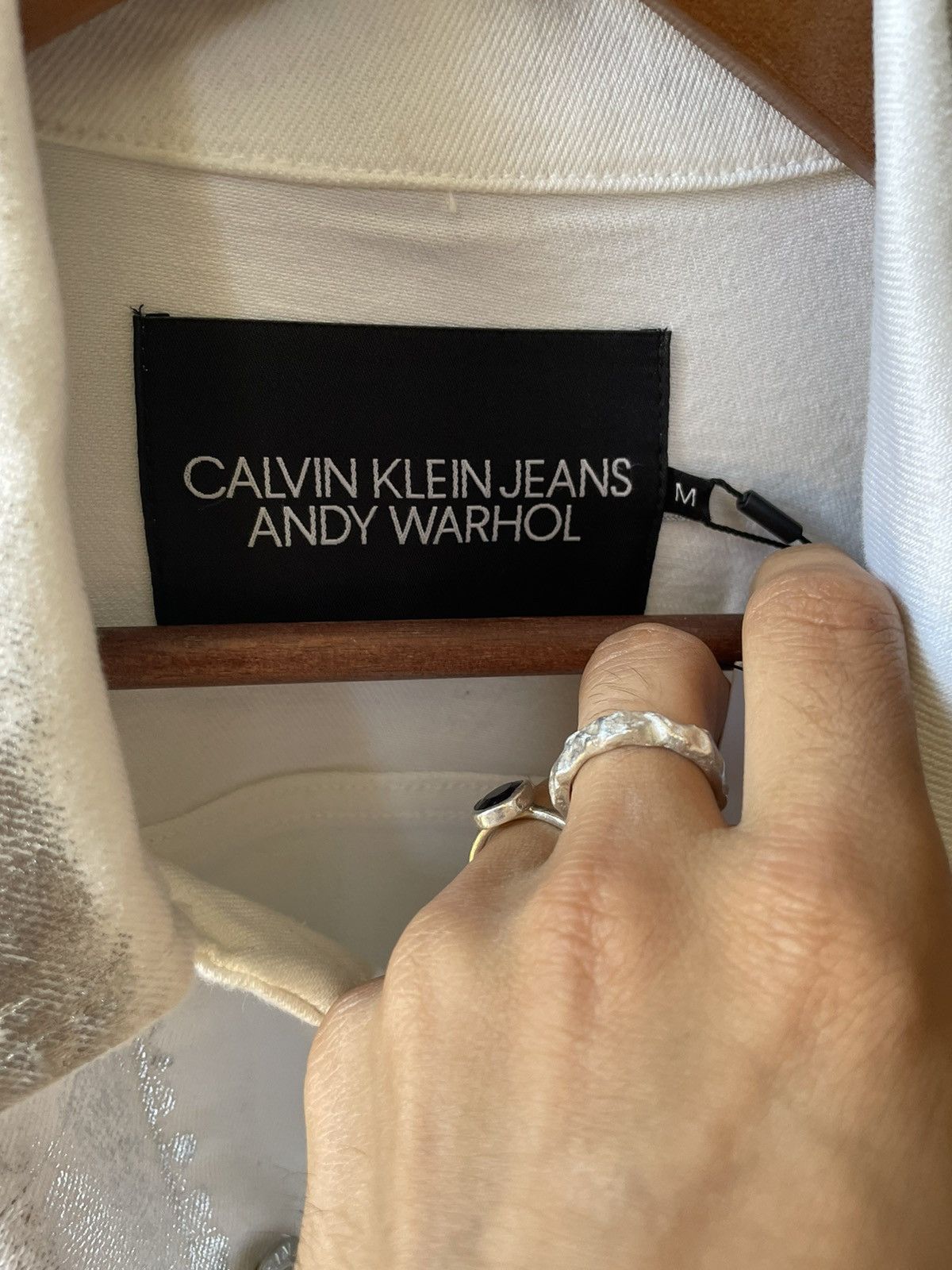 Calvin Klein 205W39NYC × Raf Simons Silver Waxed Warhol Denim Jacket Sample Size US M / EU 48-50 / 2 - 8 Thumbnail