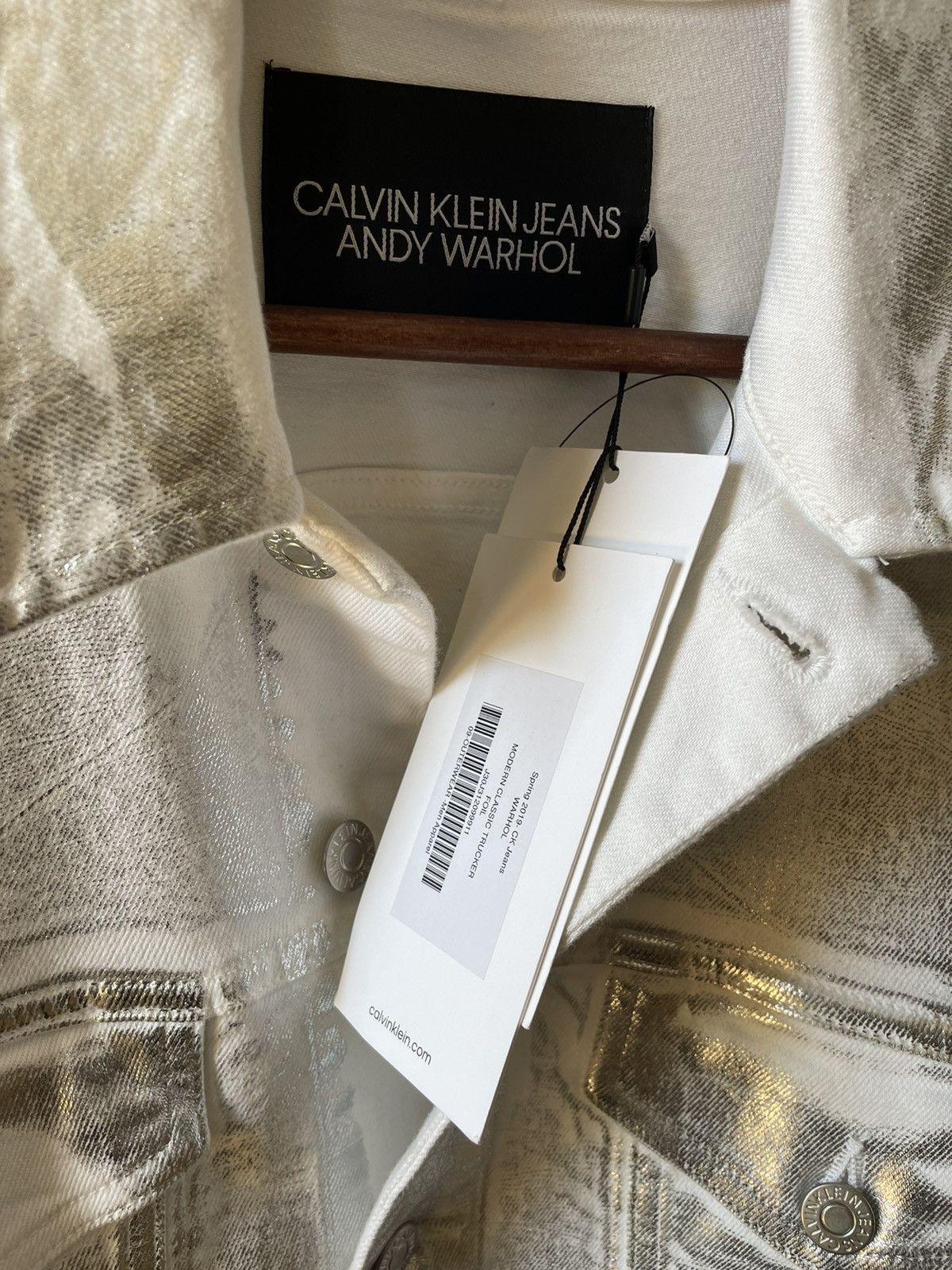 Calvin Klein 205W39NYC × Raf Simons Silver Waxed Warhol Denim Jacket Sample Size US M / EU 48-50 / 2 - 7 Thumbnail