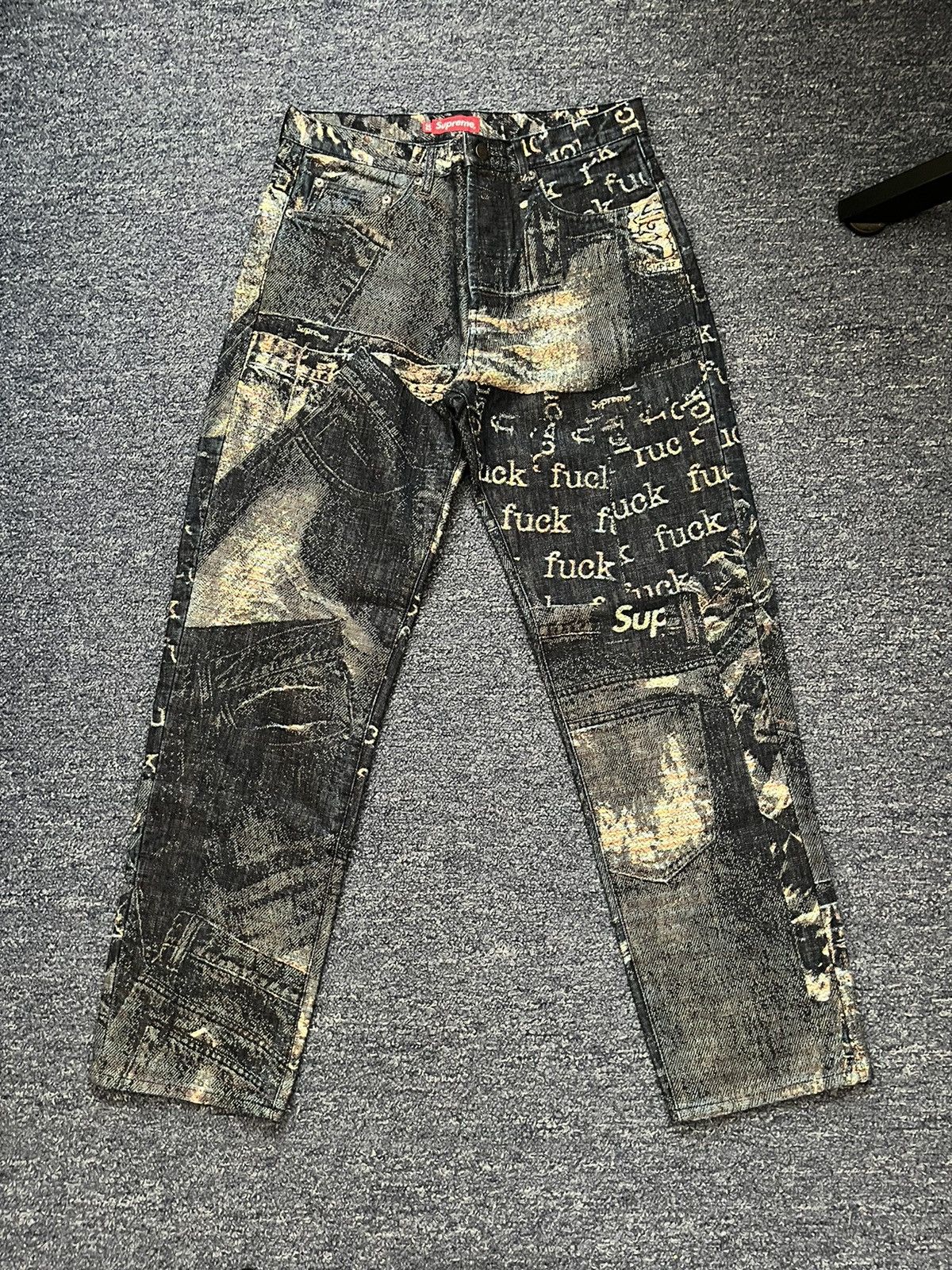 Supreme Archive Denim Jacquard Regular Jean Blue