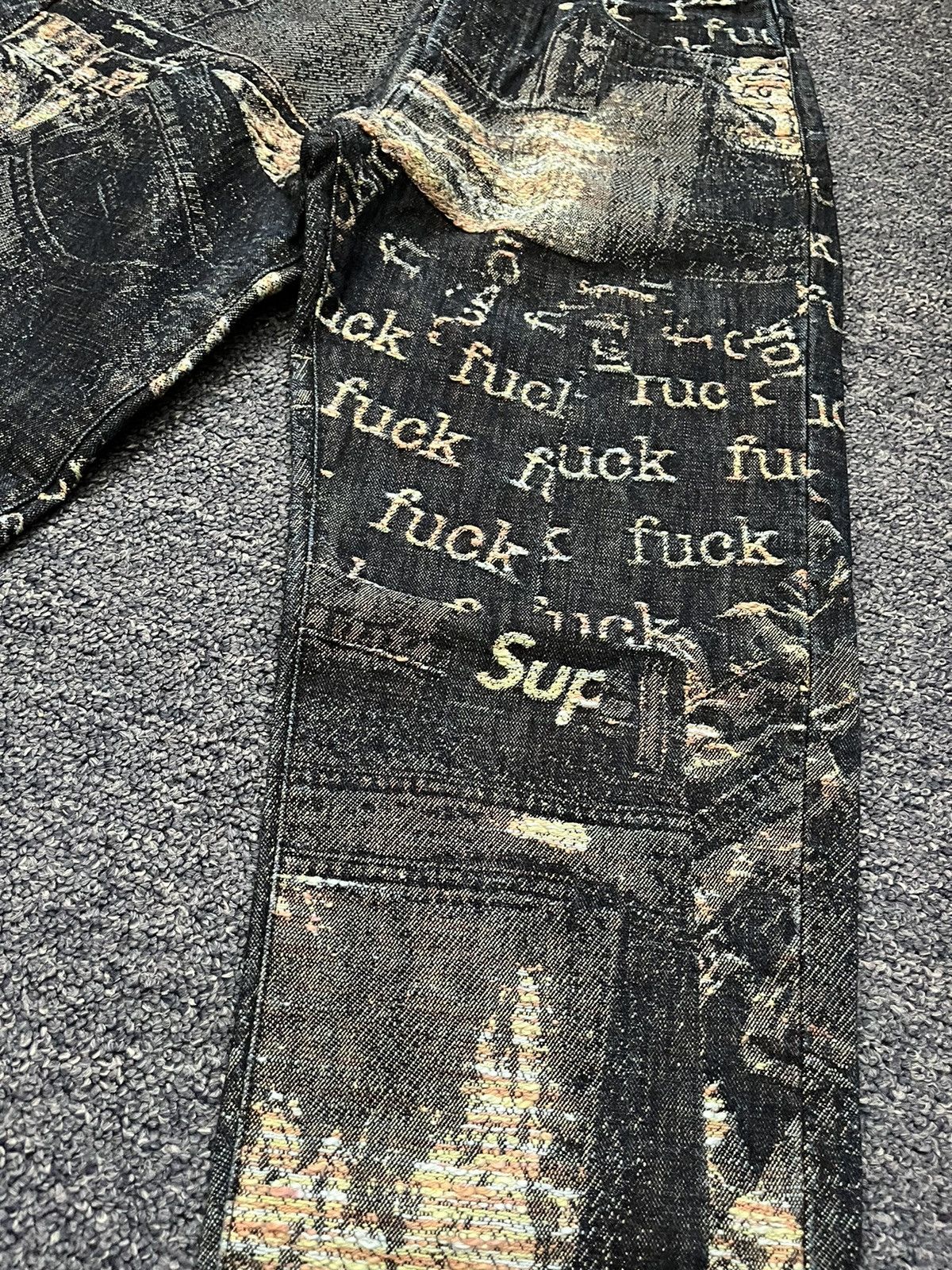 Supreme Supreme Archive Denim Jacquard Regular Jean Blue