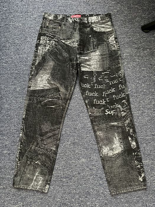 Supreme Supreme Archive Denim Jacquard Regular Jean Black | 32