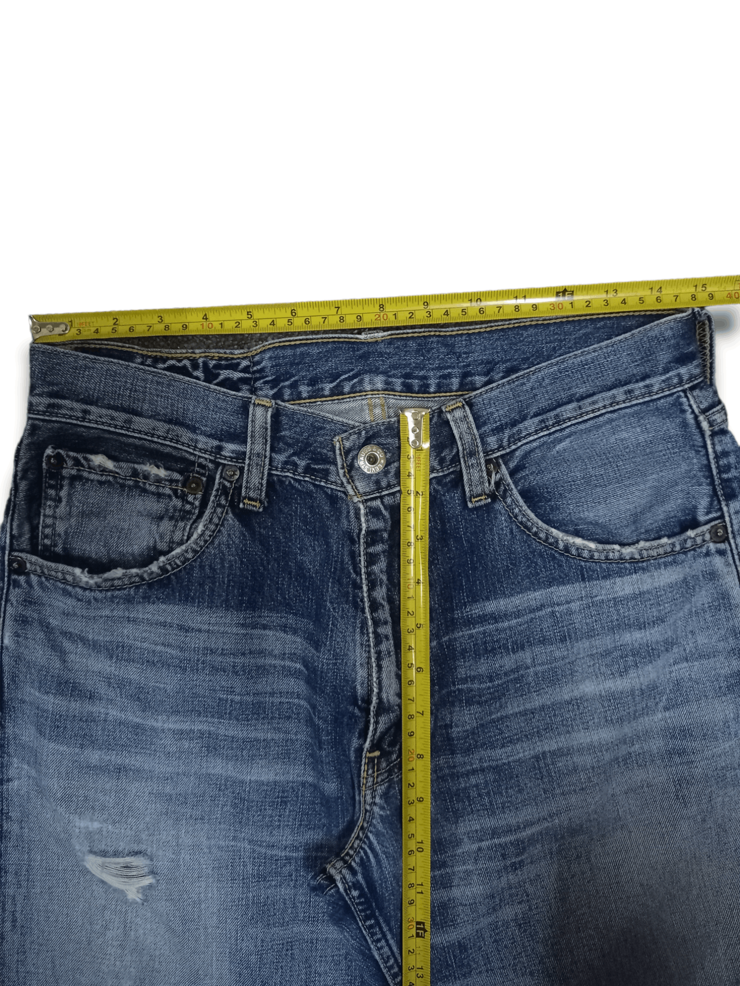 Levi's Vintage 90s Levis 503 Blue Wash Distressed Baggy Style Jeans Size US 30 / EU 46 - 9 Thumbnail