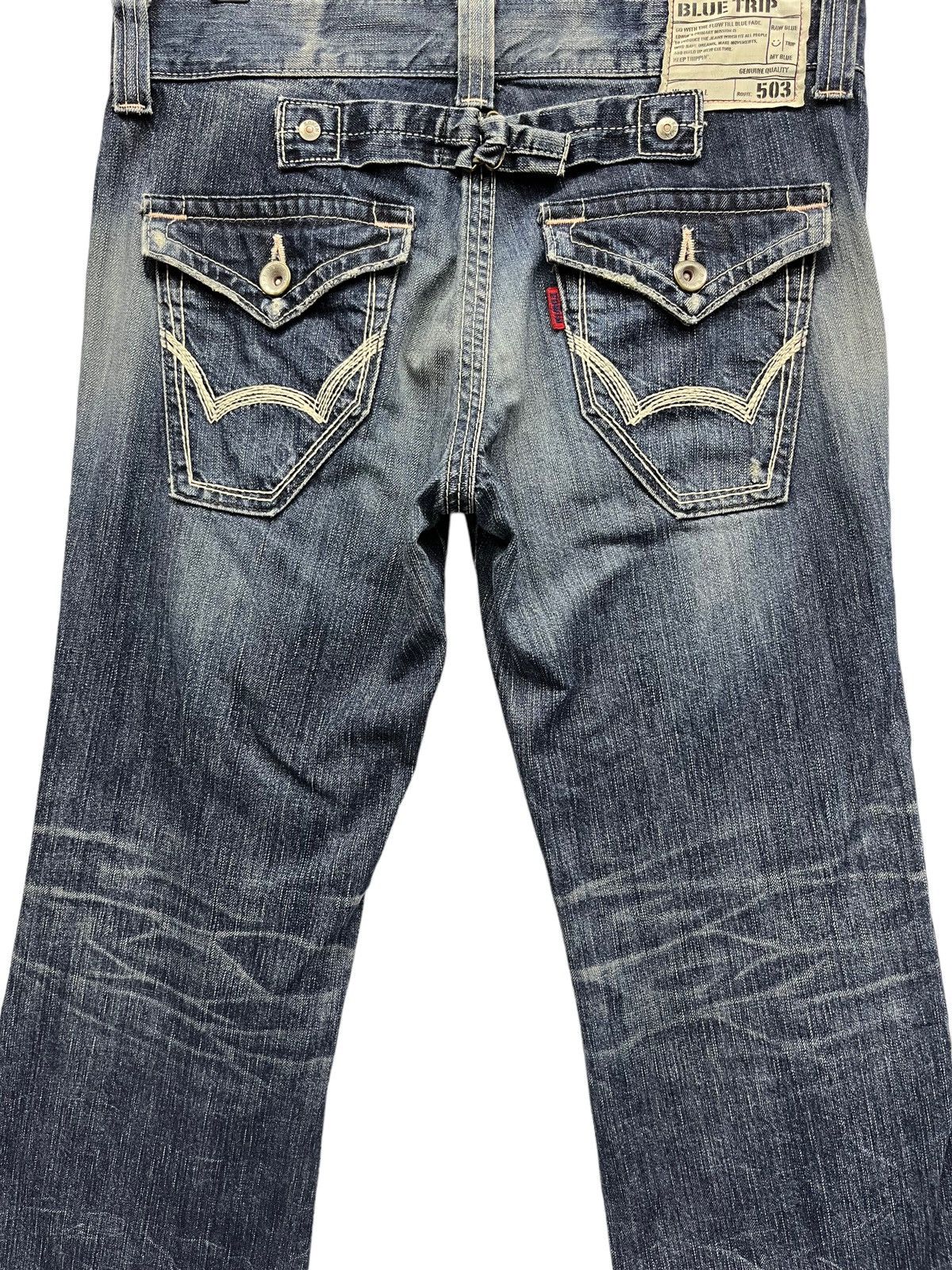 Edwin INSANE FLARE🔥VTG EDWIN 503 Distressed Buckle Back Low Rise Size 30" / US 8 / IT 44 - 9 Thumbnail