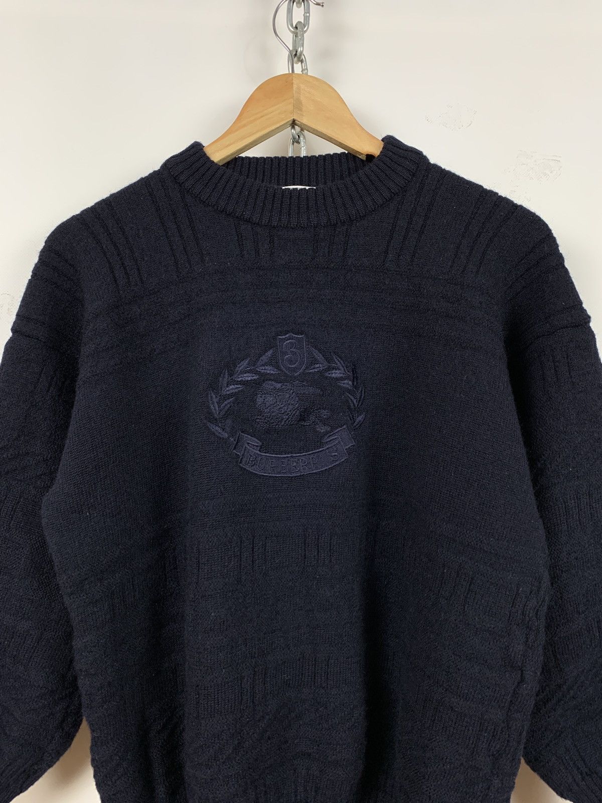 Burberry Vintage Burberrys Big Logo Wool Sweater Size M / US 6-8 / IT 42-44 - 3 Thumbnail