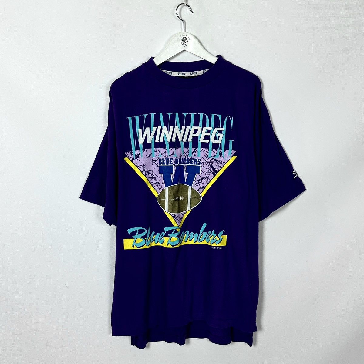 NFL Vintage 90s 1991 Winnipeg Blue Bombers ACIC Majestic tee NfL Size US XL / EU 56 / 4 - 1 Thumbnail
