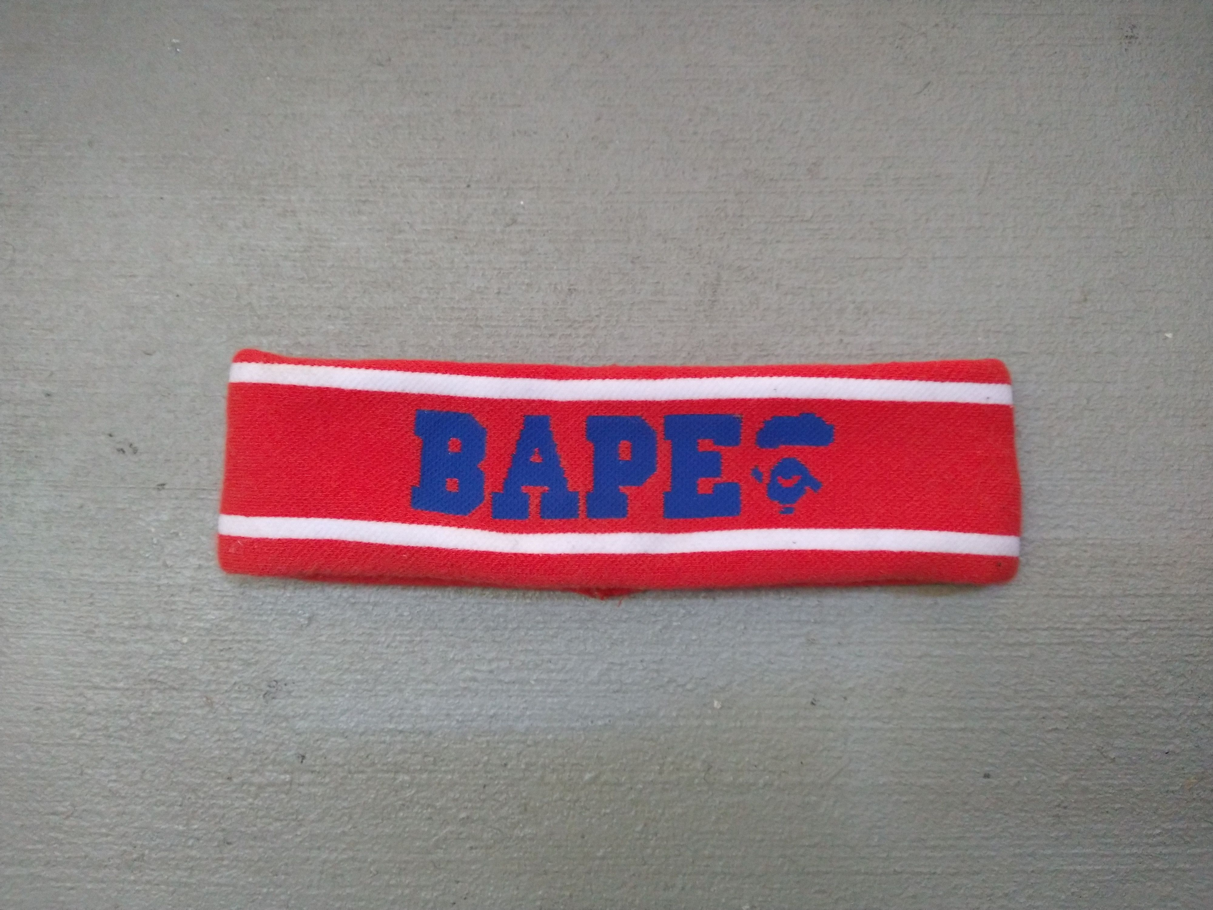 Bape A Bathing Ape Headband Red-Orange Blue SS19 Striped Ape Size ONE SIZE - 1 Thumbnail