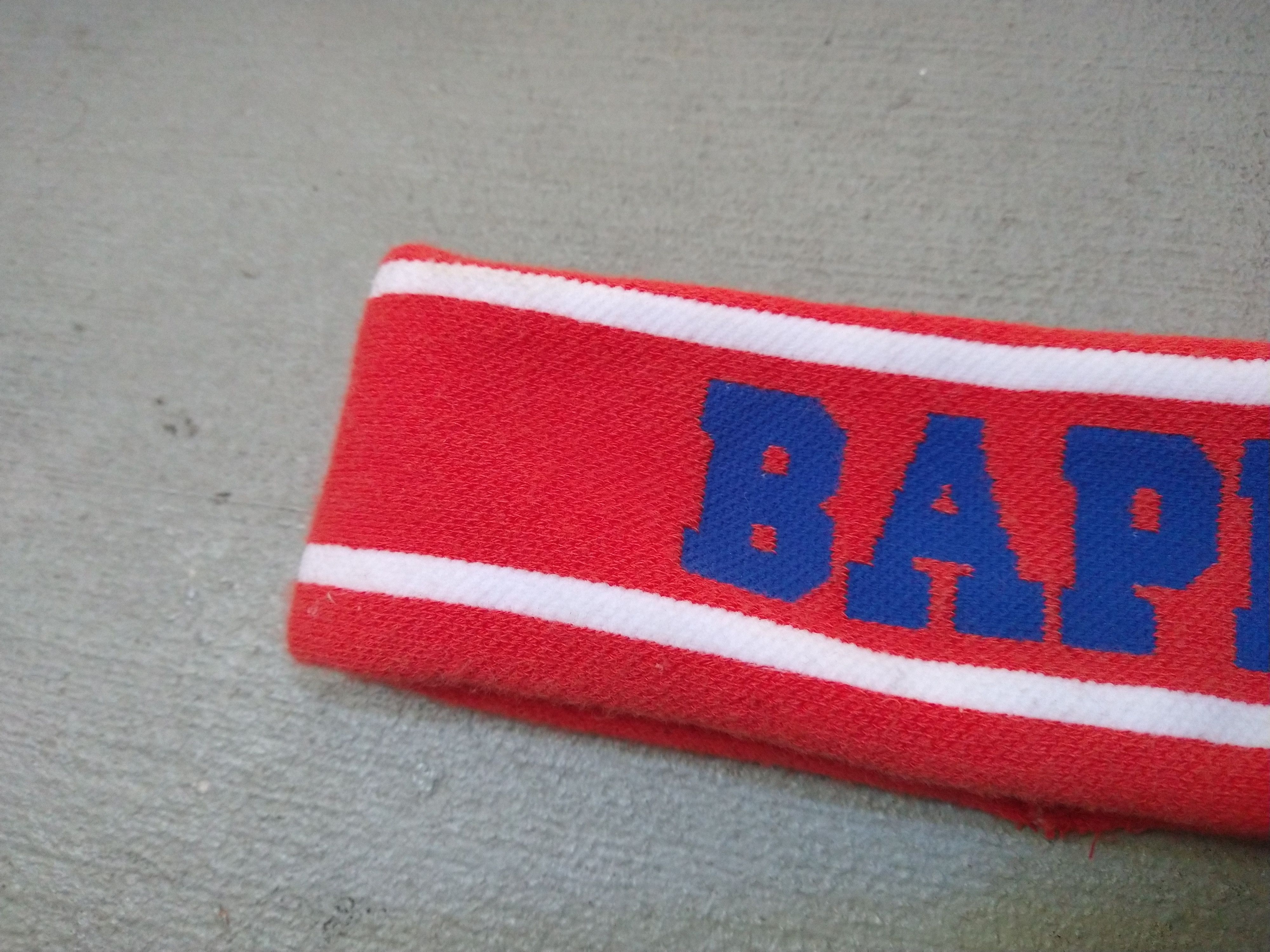 Bape A Bathing Ape Headband Red-Orange Blue SS19 Striped Ape Size ONE SIZE - 2 Thumbnail