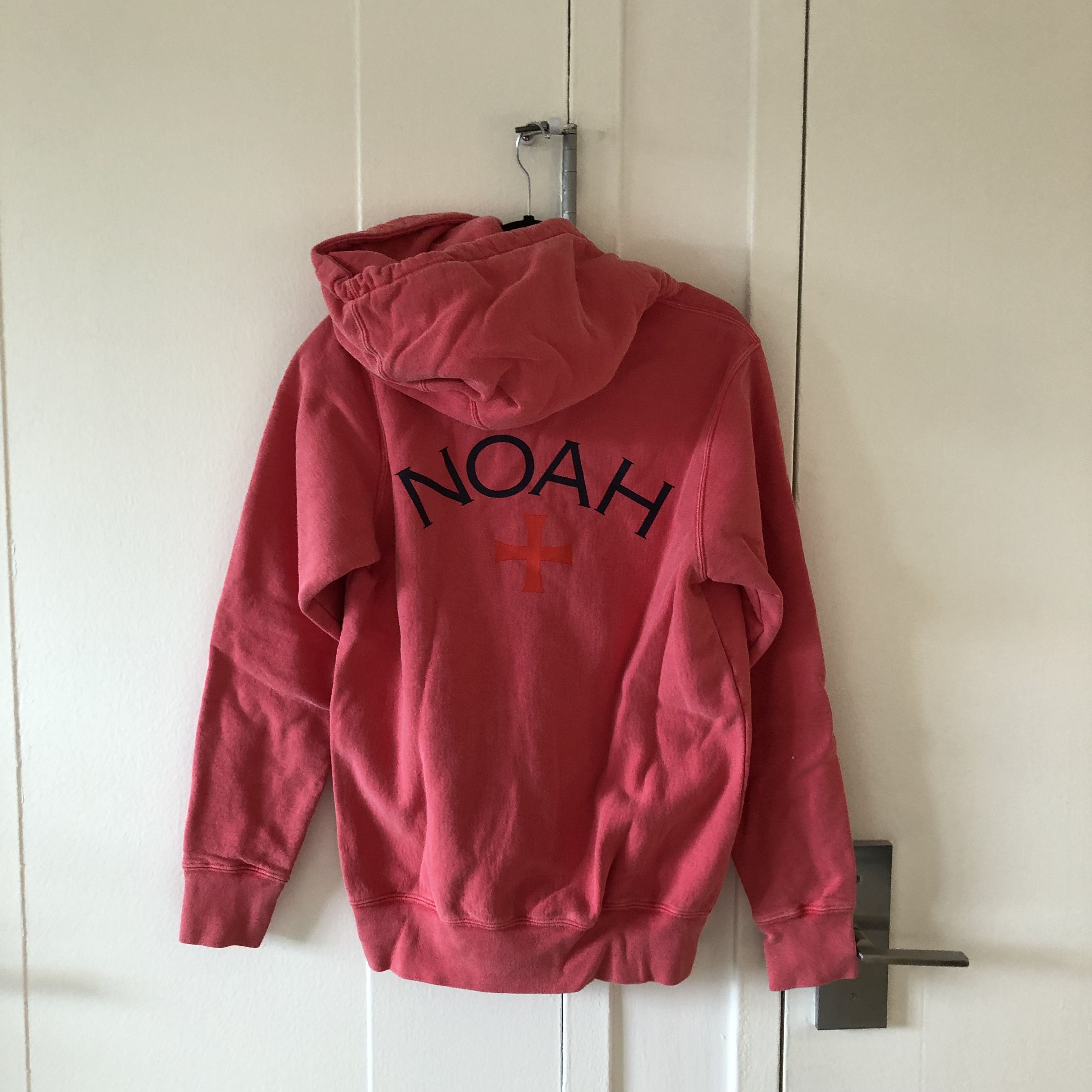 image of Noah Core Logo Zip Up Hoodie in Pink, Men's (Size XS)