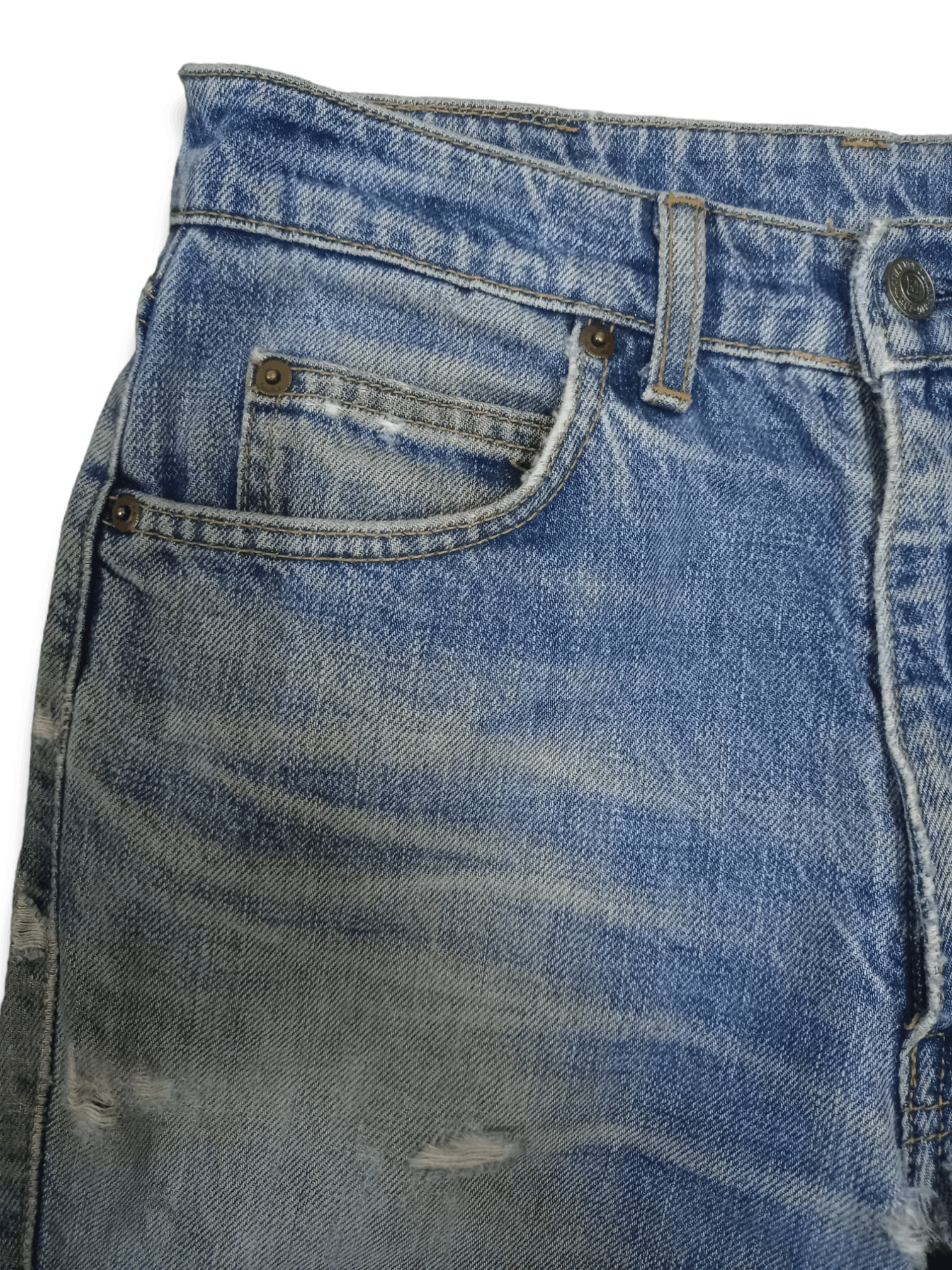 Japanese Brand SALES 🔥 Vintage Japanese Brand Blue Wash Distressed Jeans Size US 27 - 5 Thumbnail