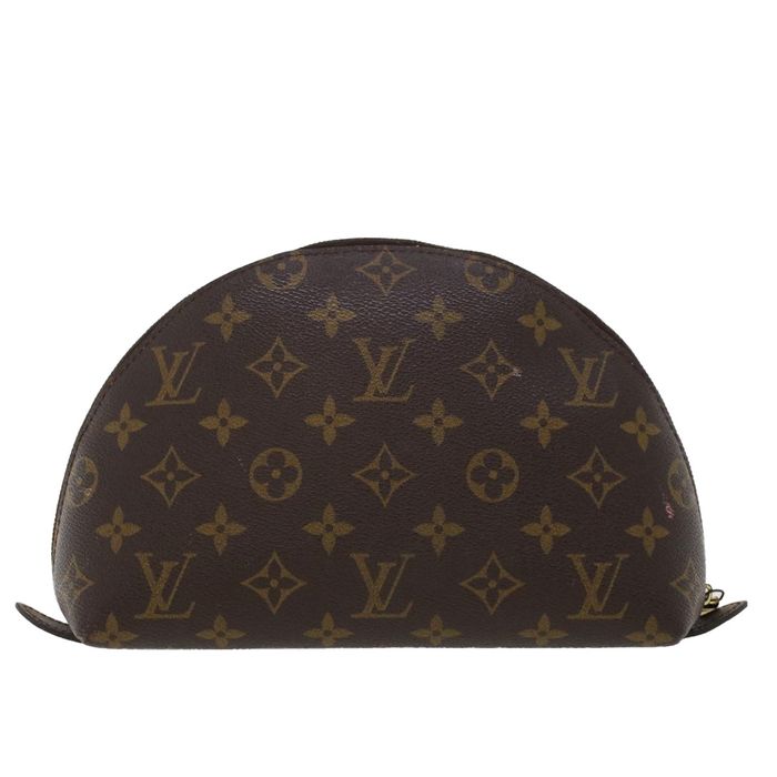 Louis Vuitton Monogram Trousse Demi Ronde Cosmetic Pouch M47520 Lv