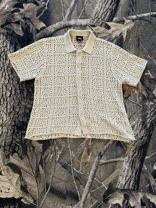 Stussy Stussy crochet button up shirt | Grailed